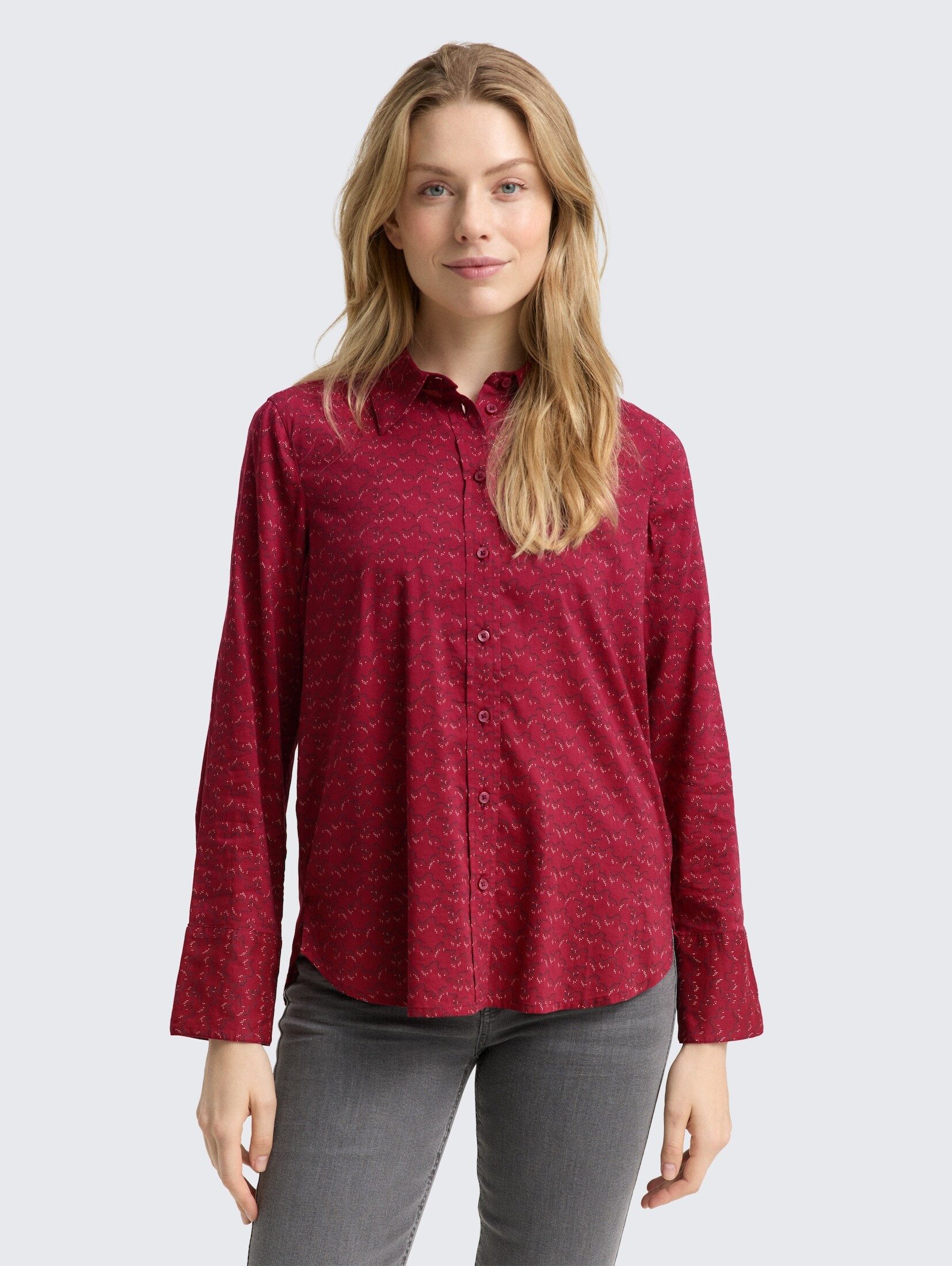 TOM TAILOR Langarmbluse Hemdbluse mit Muster günstig online kaufen