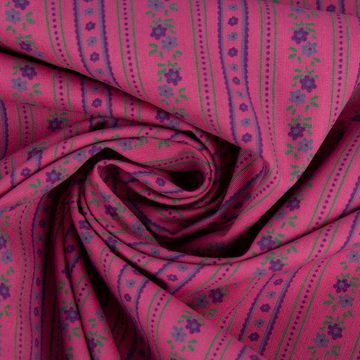 SCHÖNER LEBEN. Stoff Baumwollstoff Streifen Blumen Ranken rosa lila grün 1,50m Breite