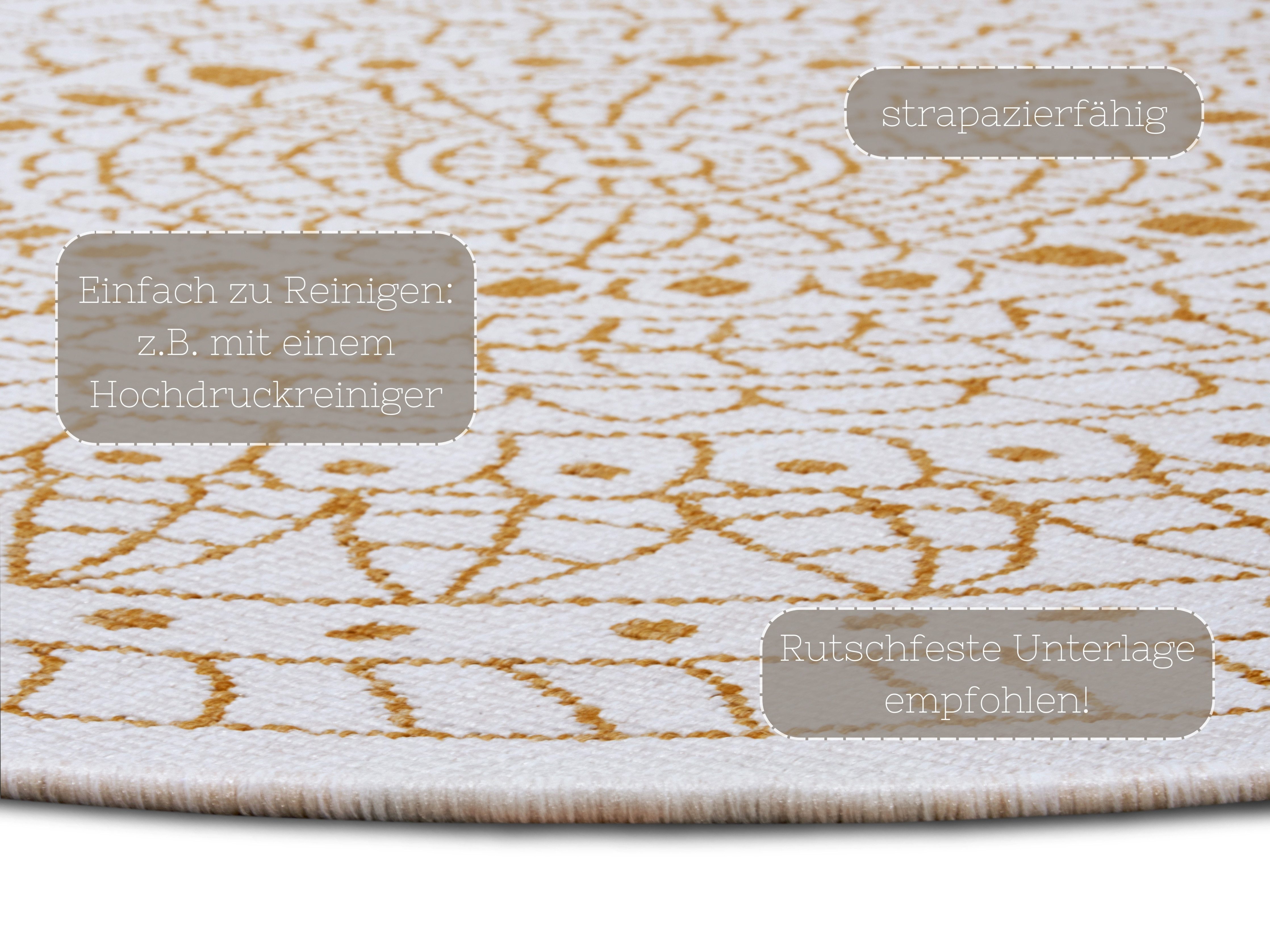 HANSE Home Teppich Porto Wendeteppich, rund, Höhe: 5 mm, In-& Outdoor, Wetterfest, Balkon, Garten, Wohnzimmer, Wasserfest – Bild 4 von 5