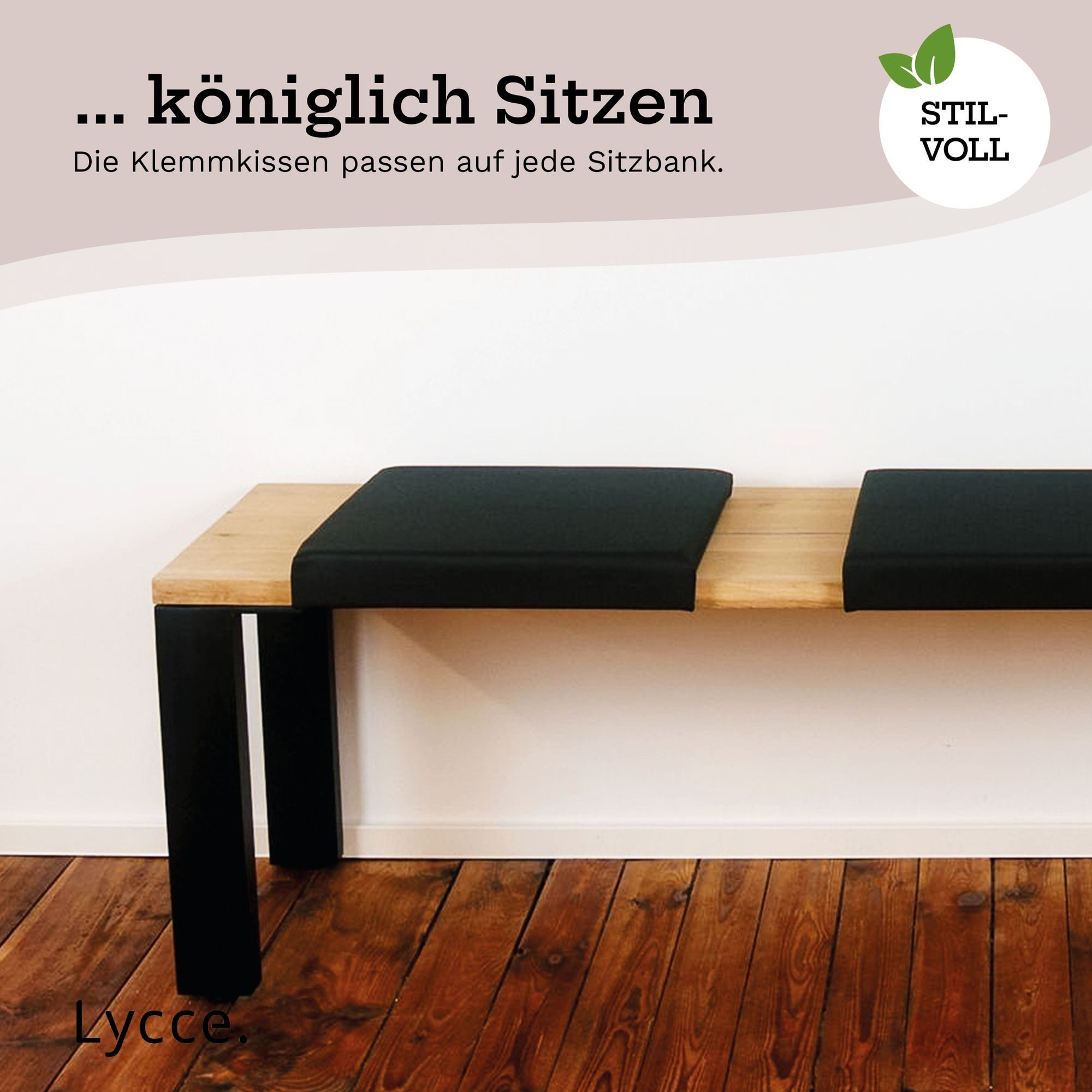 Lycce Bankauflage Klemmkissen, Sitzkissen 1 Leiste, 35cm Klemmtiefe, weich gepolstert, (1 St), verrutscht nicht, hochwertiger Kunstlederbezug, verschiedene Farb – Bild 5 von 5