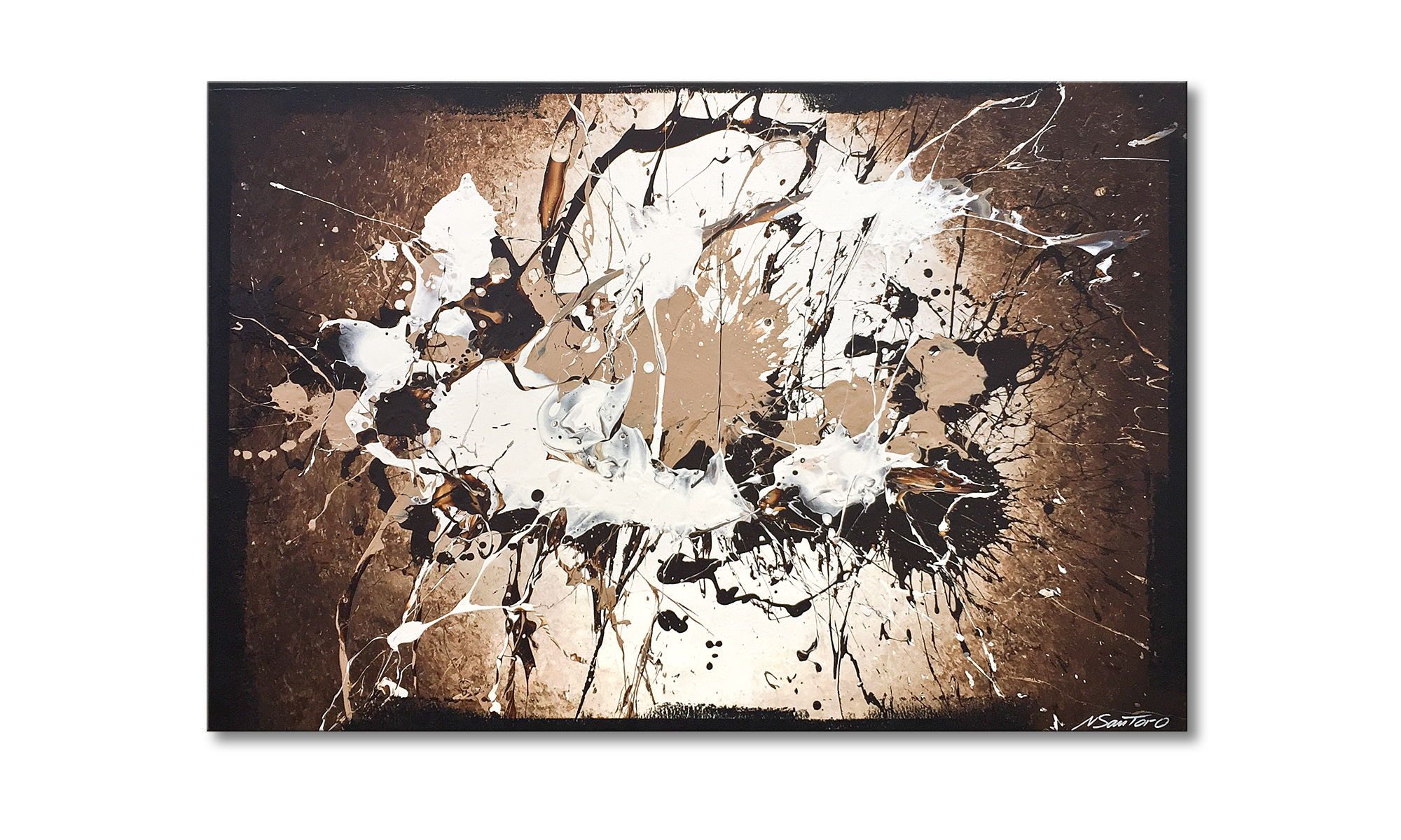 WandbilderXXL Gemälde Broken Contrast 120 x 80 cm, Abstraktes Gemälde, handgemaltes Unikat