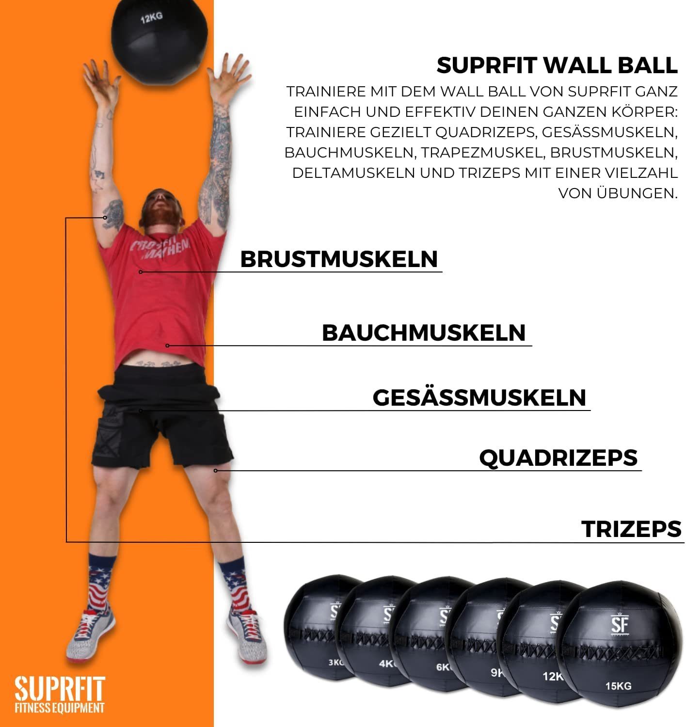 SF SUPRFIT Medizinball Medizinball Cross- für Functional & Training