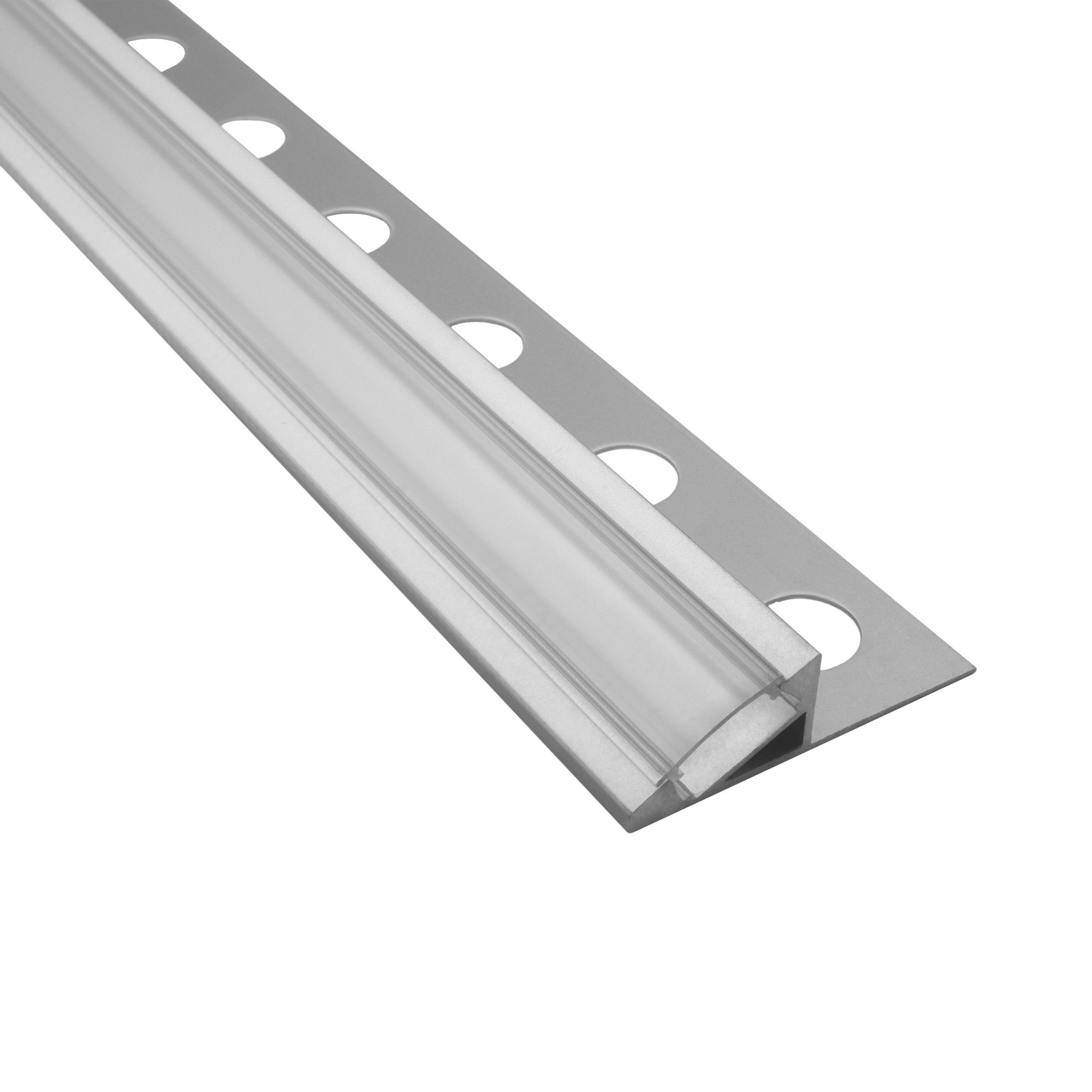 tktrading24 LED-Stripe-Profil T77 LED Alu Premium Fliesenprofil 10mm silber 20°