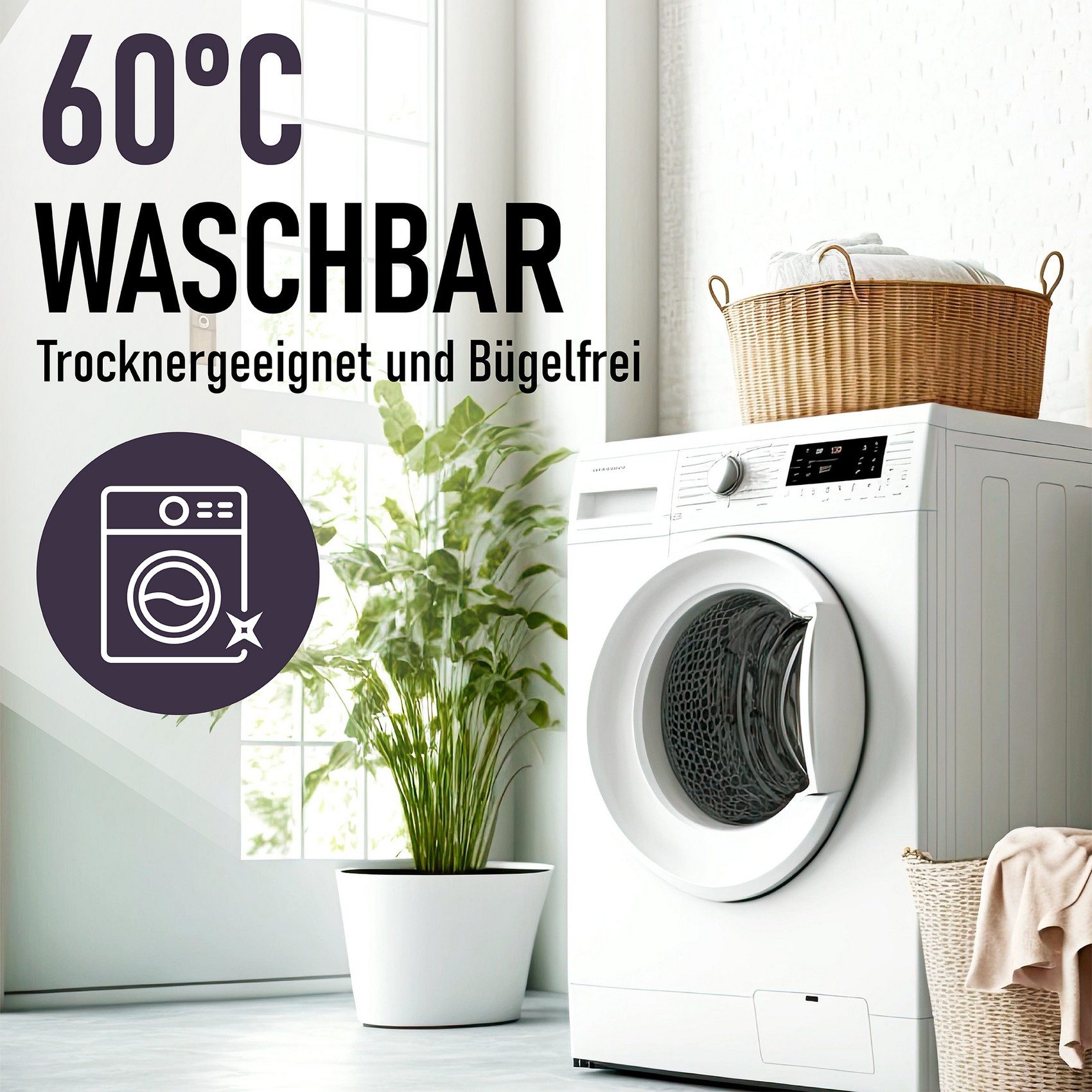 Kuscheli Partnerbettwäsche 2x 135x200 + 2x 80x80 cm atmungsaktiver Bettbezug, Partner Bettwäsche, Mikrofaser, 4 teilig, Für Allergiker geeignet, pflegeleicht, a – Bild 5 von 5