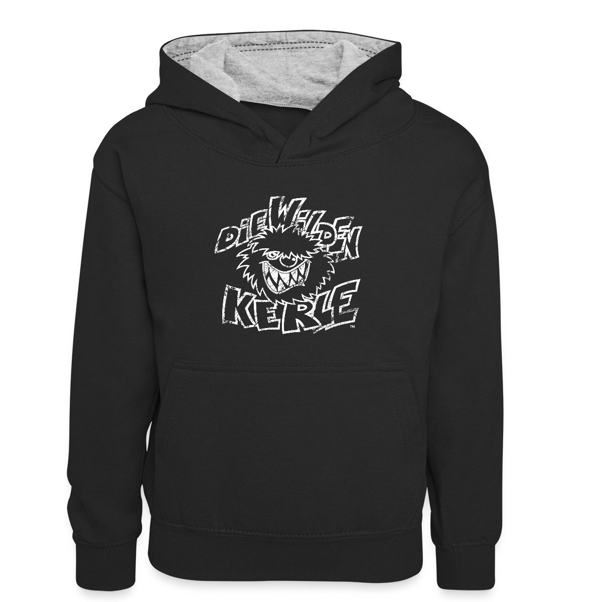 Hoodie Die Wilden Kerle Used Look Kinder Kontrast-Hoodie