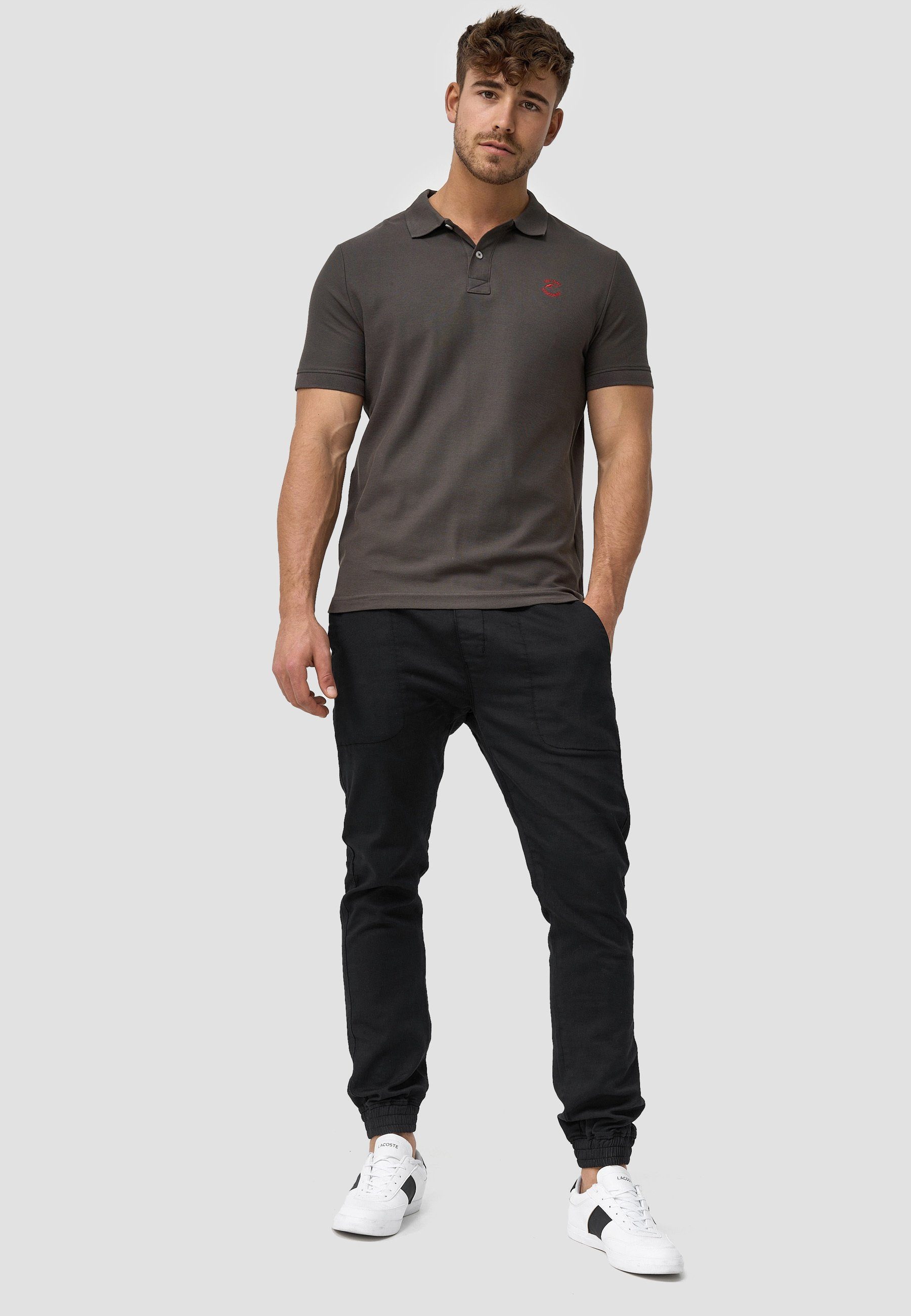 Indicode Poloshirt Herren Wadim Polo Shirt Herrenshirt mit feiner Logo-Stickerei auf der Brust