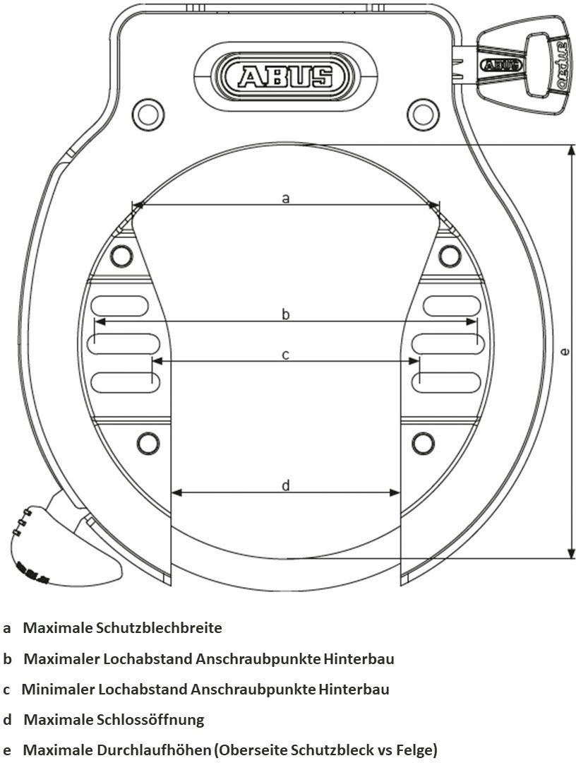 ABUS Rahmenschloss 5950 NR BK+ 6KS/100 + ST 5950