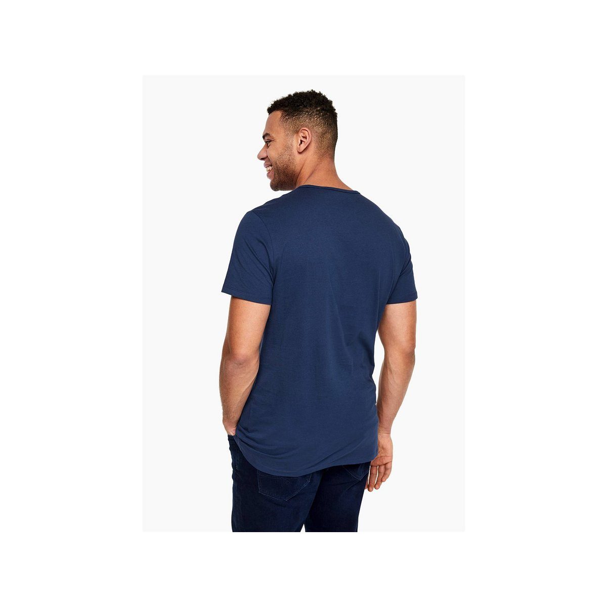 regular fit dunkel-blau s.Oliver (1-tlg) T-Shirt