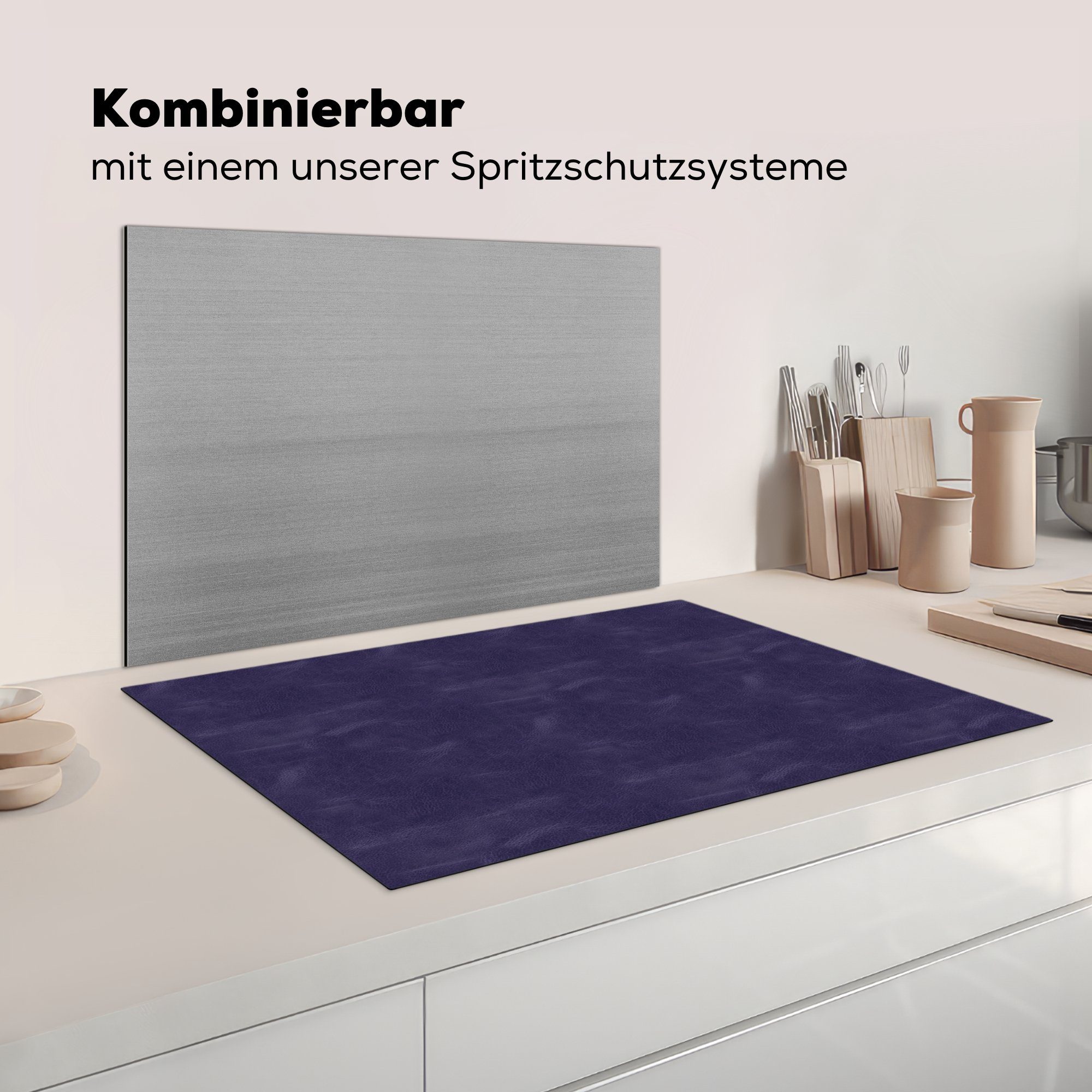 - (1 Tierhaut, Leder - für Herdblende-/Abdeckplatte tlg), cm, Vinyl, Ceranfeldabdeckung 81x52 Induktionsschutz - Schutz MuchoWow Induktionskochfeld küche, die Textur