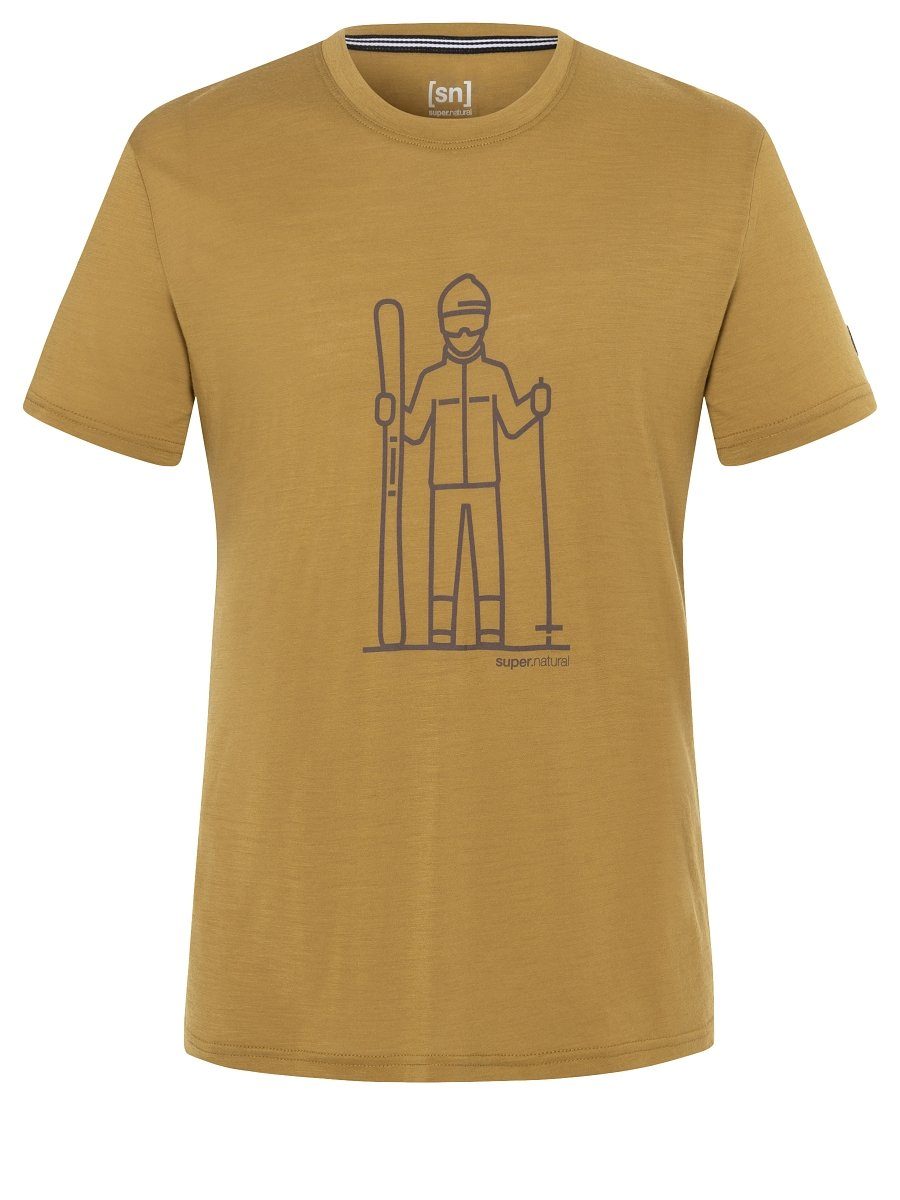 SUPER.NATURAL T-Shirt Merino T-Shirt M funktioneller TEE Merino-Materialmix Cumin/Peppercorn SKIEUR