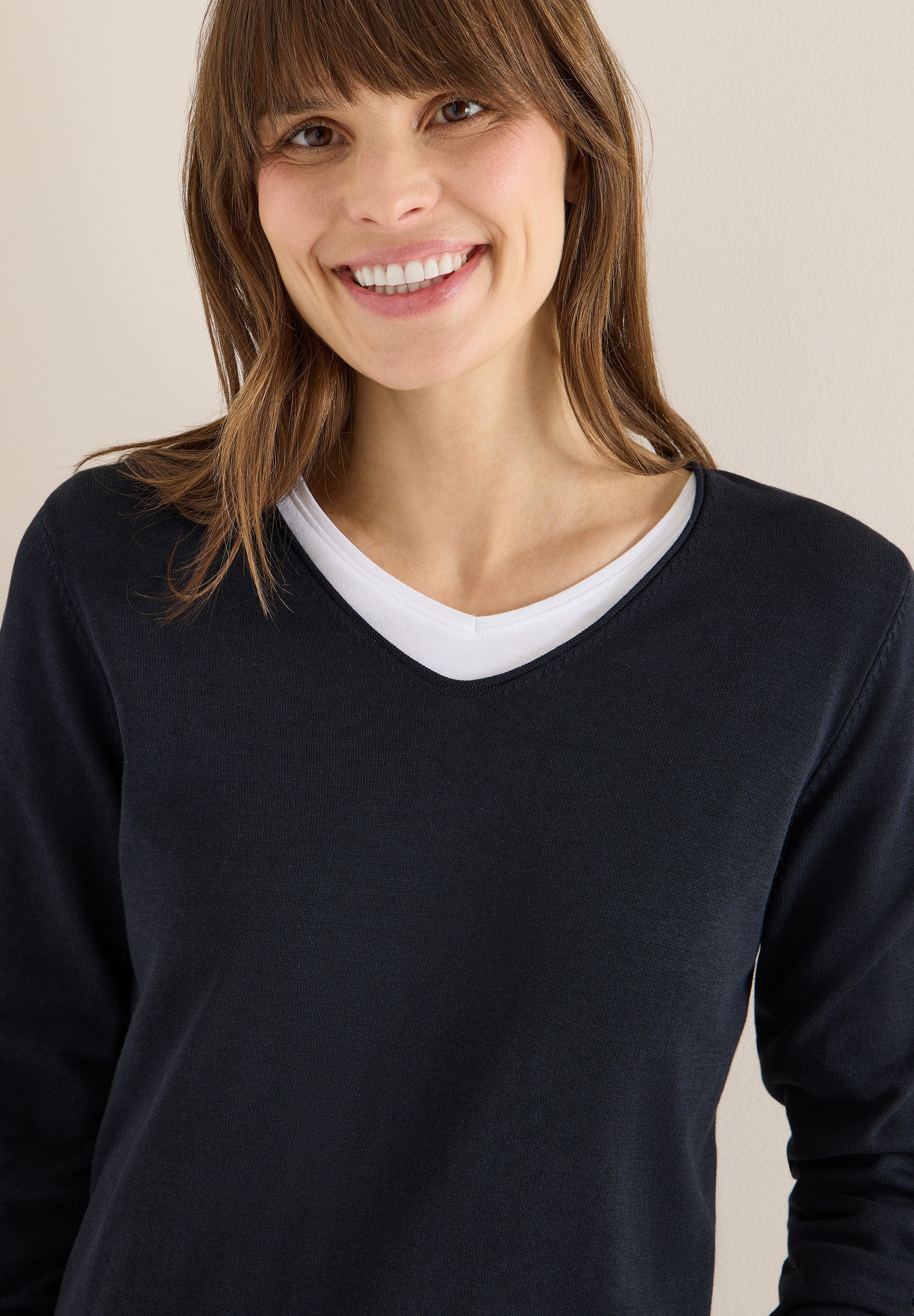 CECIL Strickpullover mit V-Ausschnitt
