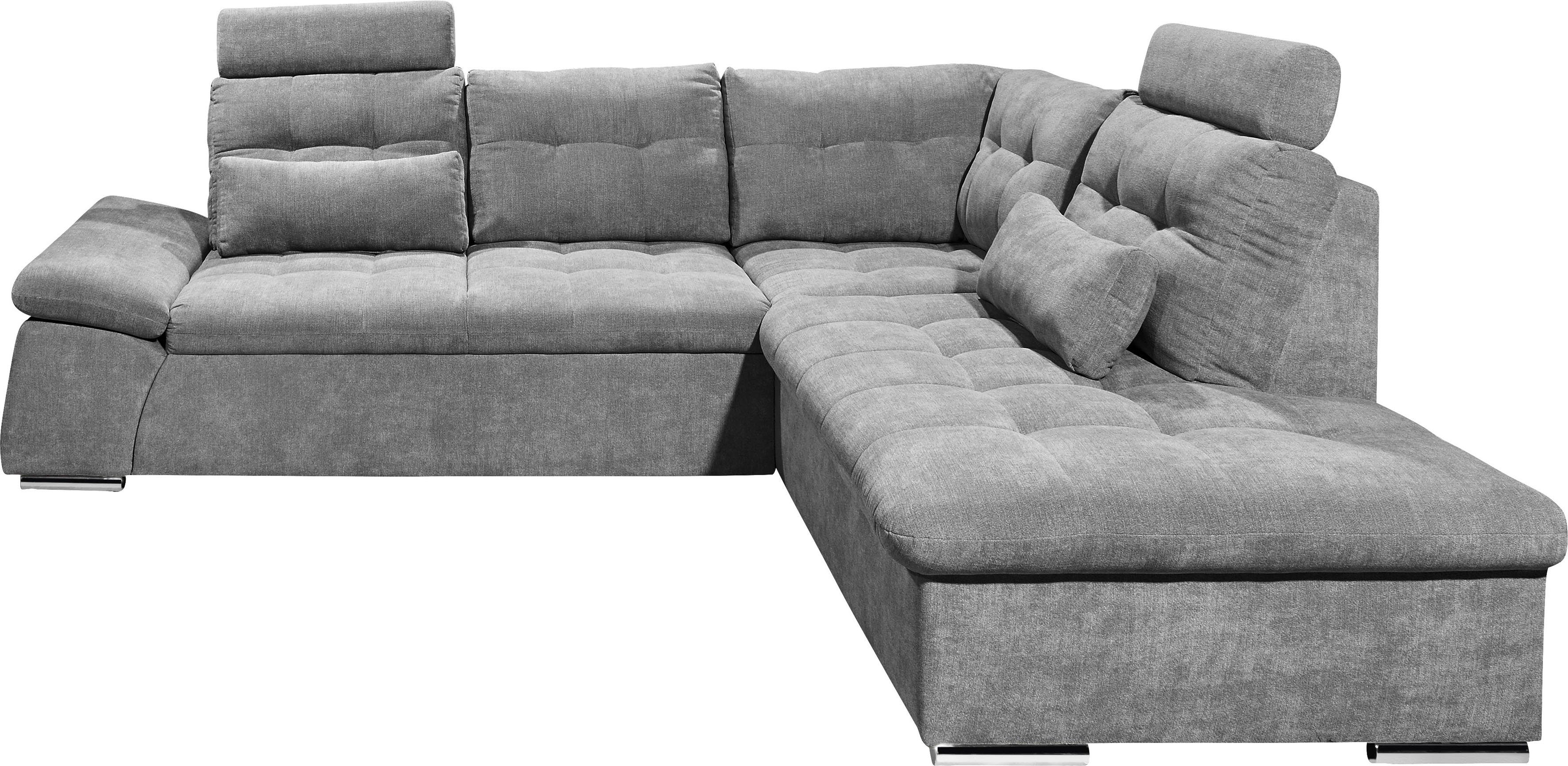 ED EXCITING DESIGN Ecksofa "Nalo L-Form", mit Bettfunktion, Armteilverstell günstig online kaufen