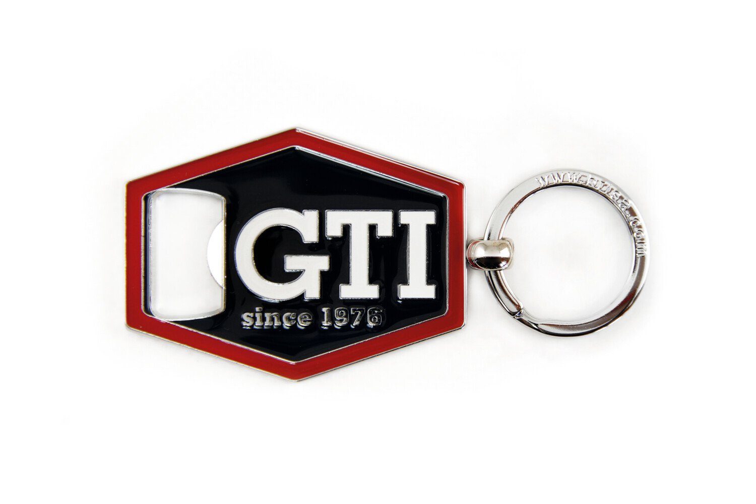 Schlüsselanhänger Volkswagen Schlüsselring mit Flaschenöffner im VW GTI Design