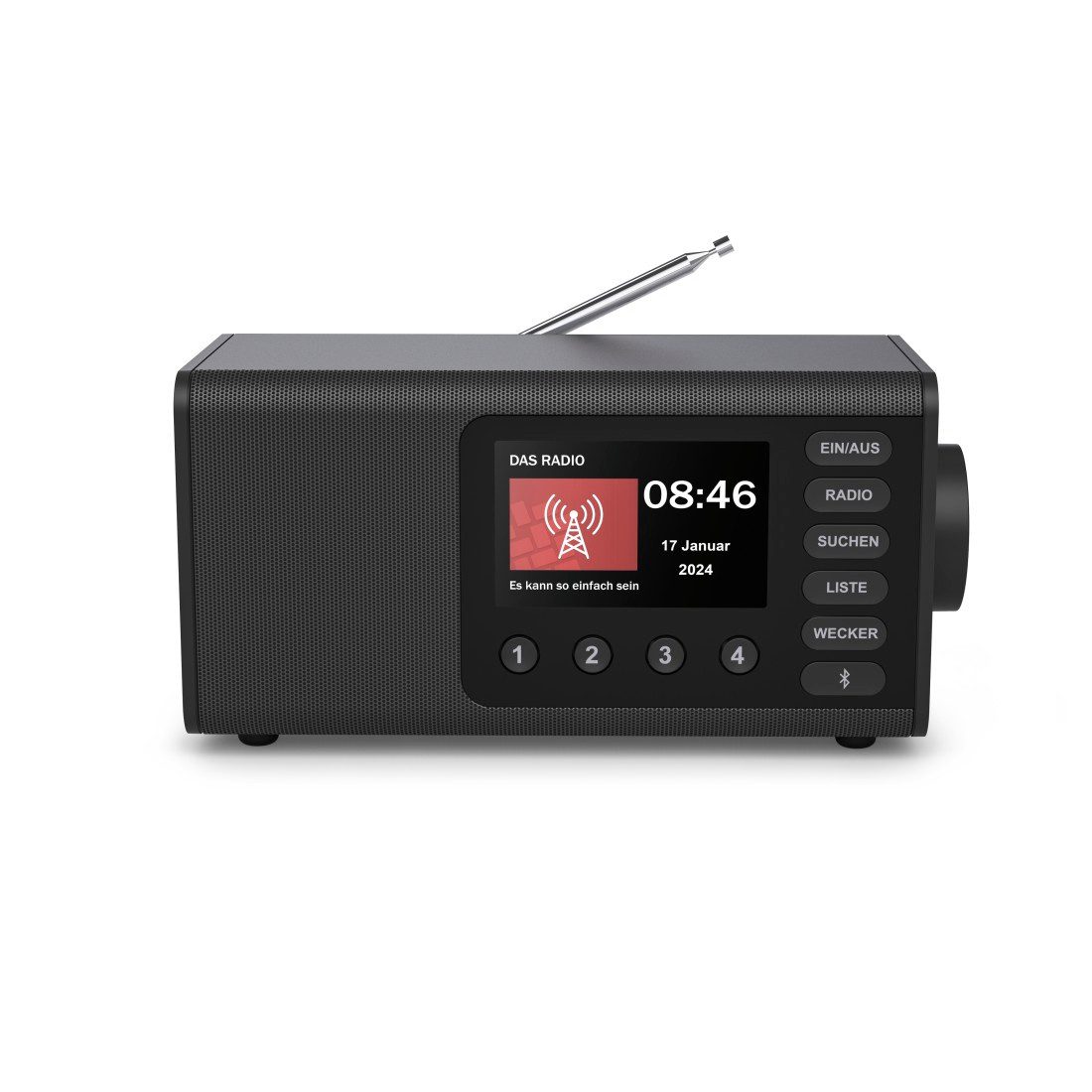 Hama Digitalradio mit DAB+ FM Bluetooth und Wecker Digitalradio (DAB) (Digitalradio (DAB), 5 W, 4,3 Zoll TFT Display, große Tasten, Direktwahltasten)