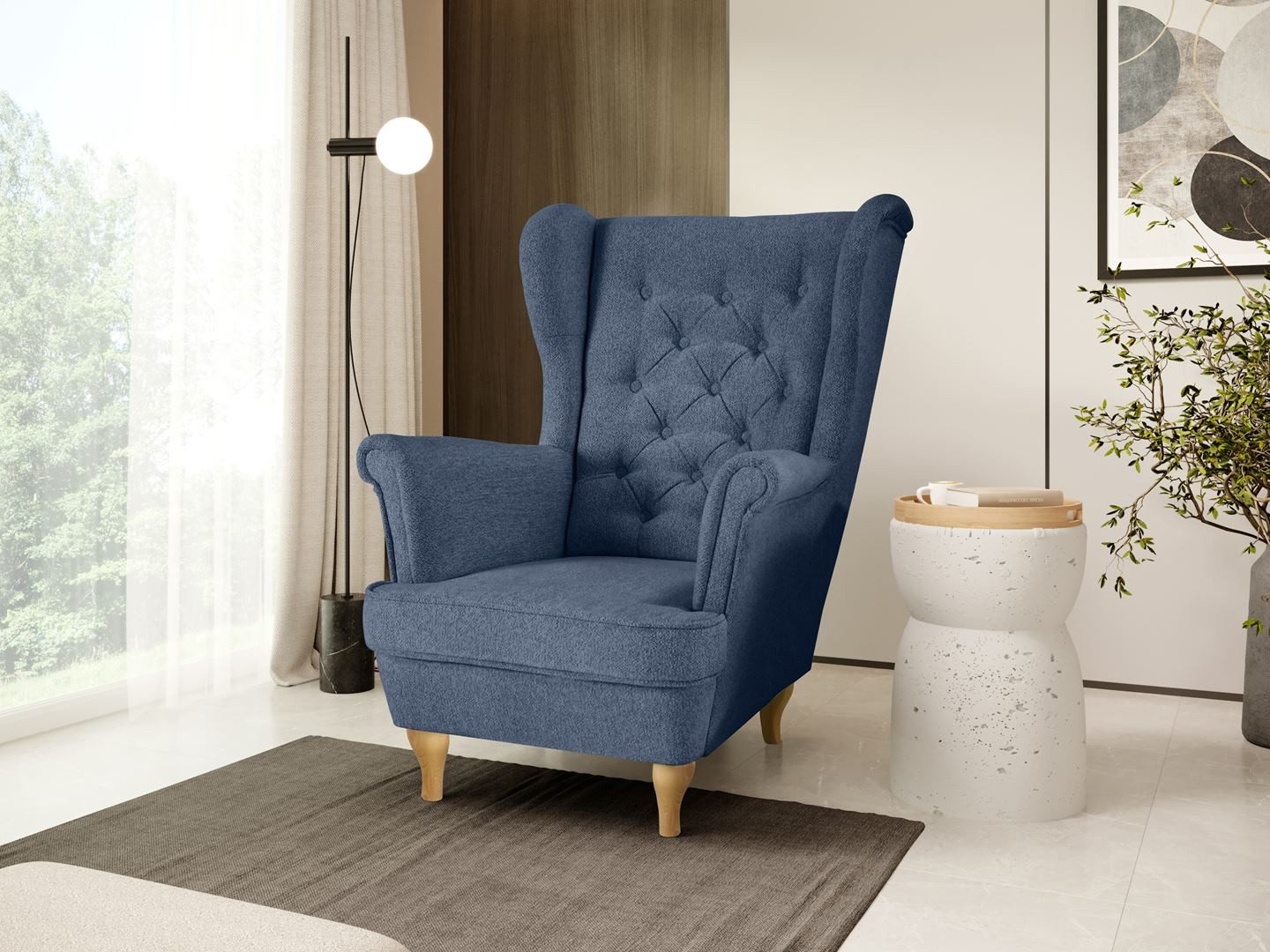 Beautysofa Ohrensessel Sessel FALCO Chesterfield Wohnzimmersessel günstig online kaufen