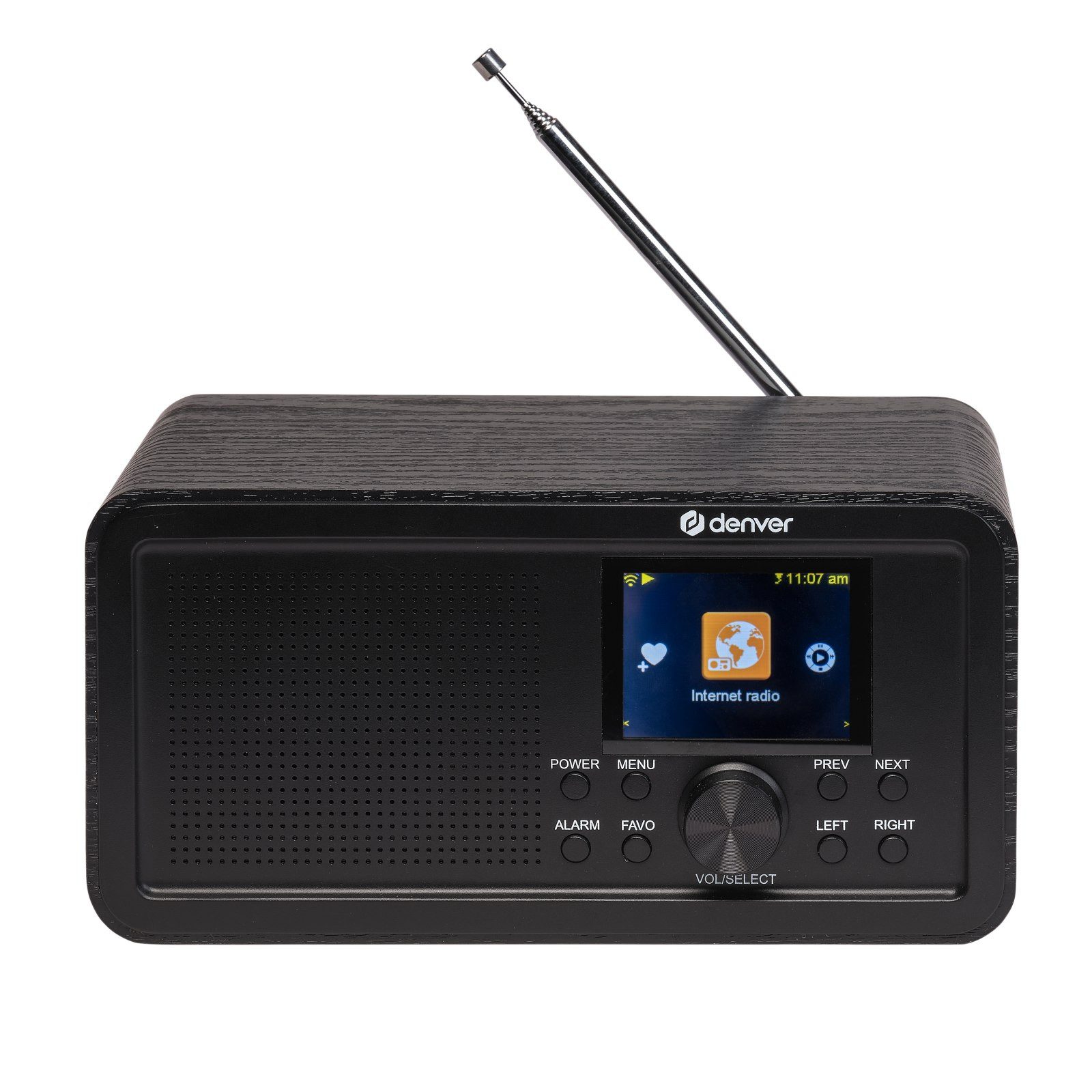 Denver DIR-200 Internetradio DAB+ Bluetooth Netzwerkplayer Farbdisplay Wecker Internet-Radio (Equalizer, Einschlaftimer, Aux-In, Наушникиausgang)