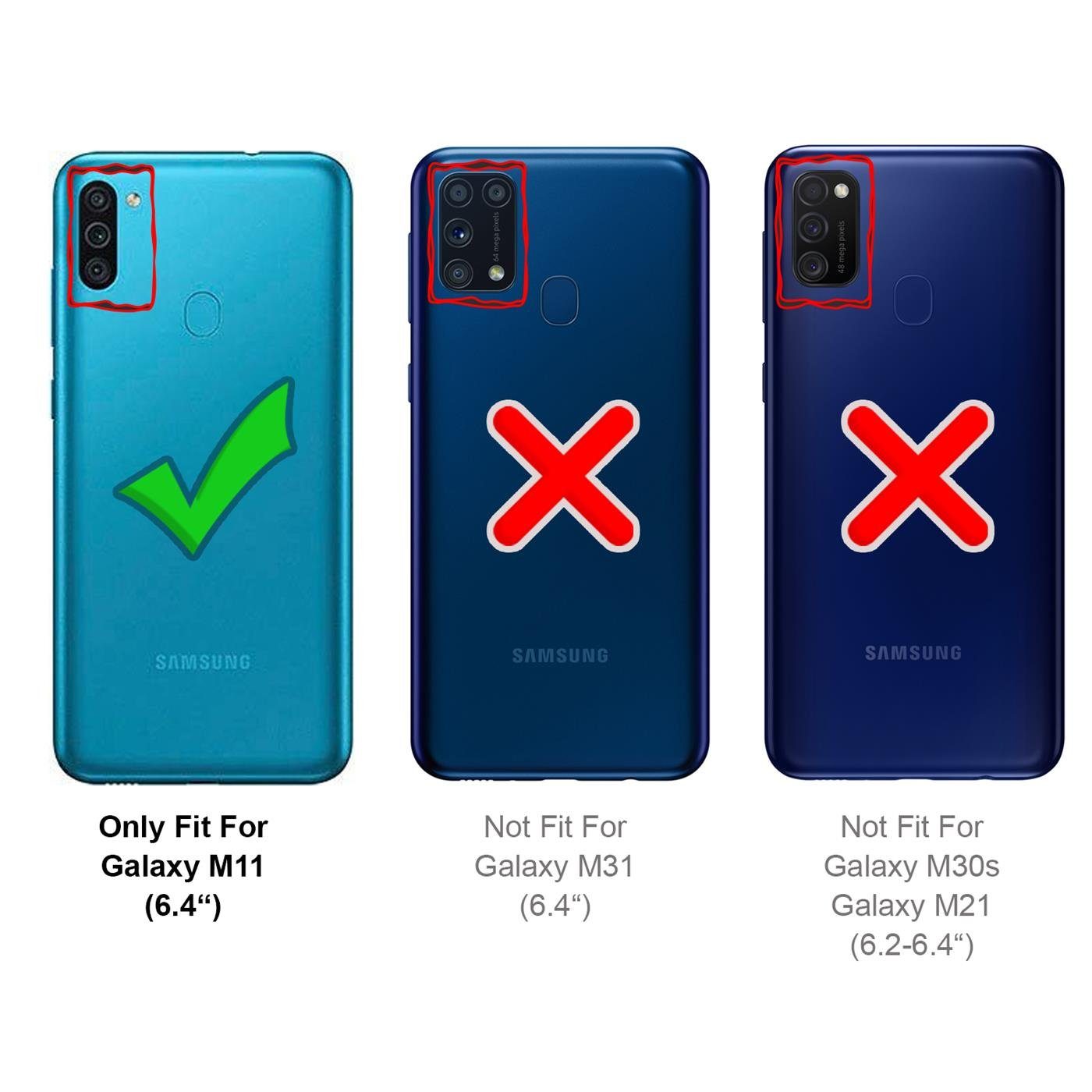 CoolGadget Handyhülle Magnet Case Handy Tasche für Samsung Galaxy M11 6,4 Zoll, Hülle Klapphülle Ultra Slim Flip Cover für Samsung M11 Schutzhülle