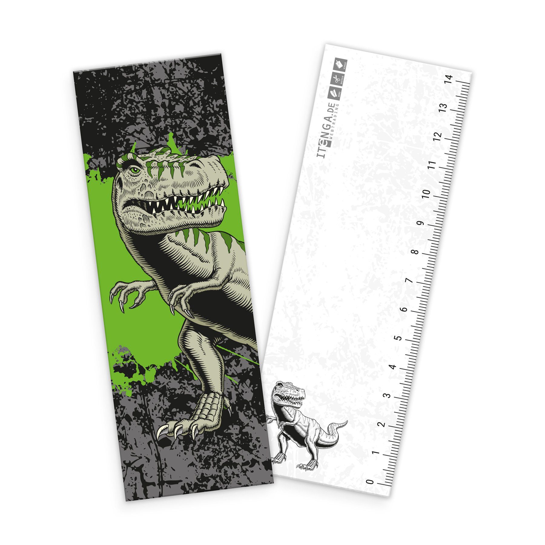 itenga Lesezeichen itenga Lesezeichen T-Rex 5,1 x 14,8 cm 300 g/qm folienkaschiert glänze