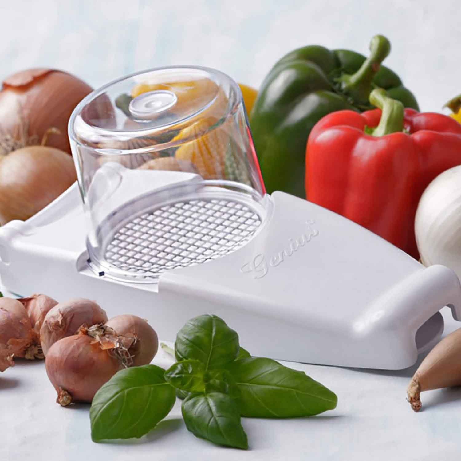 Genius Gemüsehobel Genius Nicer Dicer Gemüseschneider Zwiebelschneide, Kunststoff, (nein, 3-St), Krauthobel