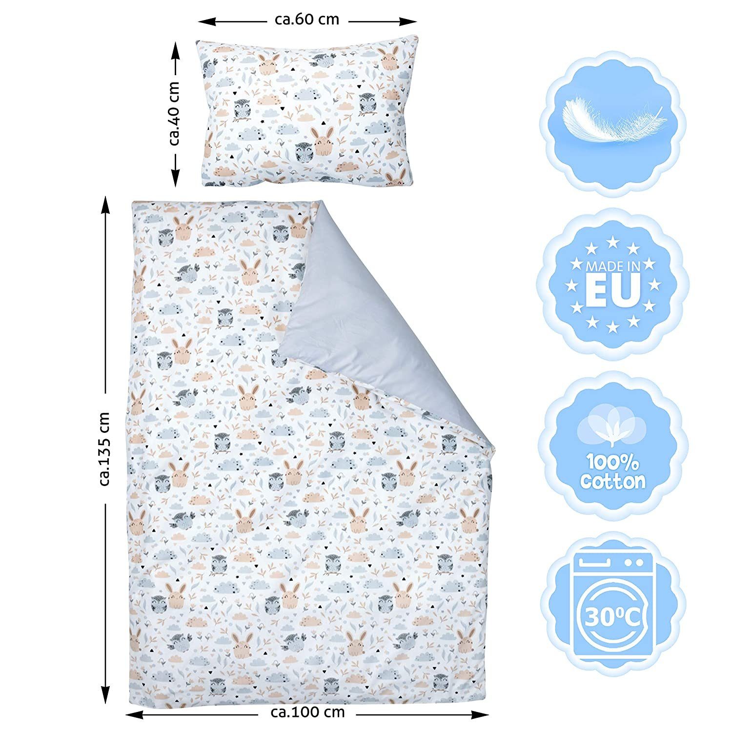 Amilian Kinderbettwäsche 100x135 - Bettwäsche Kinder günstig online kaufen