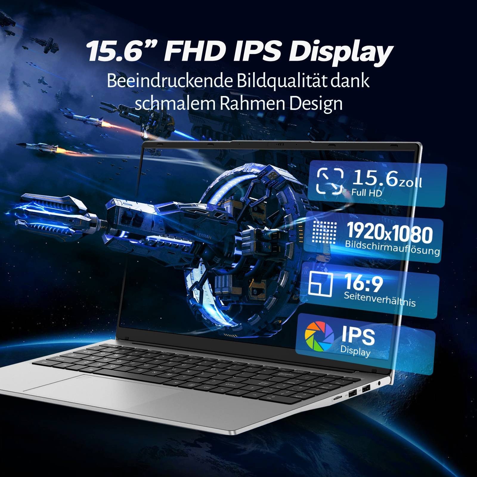 Auusda T156A Rosa/Silber Laptop, 15.6 Zoll, 3050e Prozessor, 512TB NVMe SSD Notebook (Core 3050E, 8 GB, 512 GB SSD, mit beleuchtete Tastatur und integrierter Privacy-Kamera)