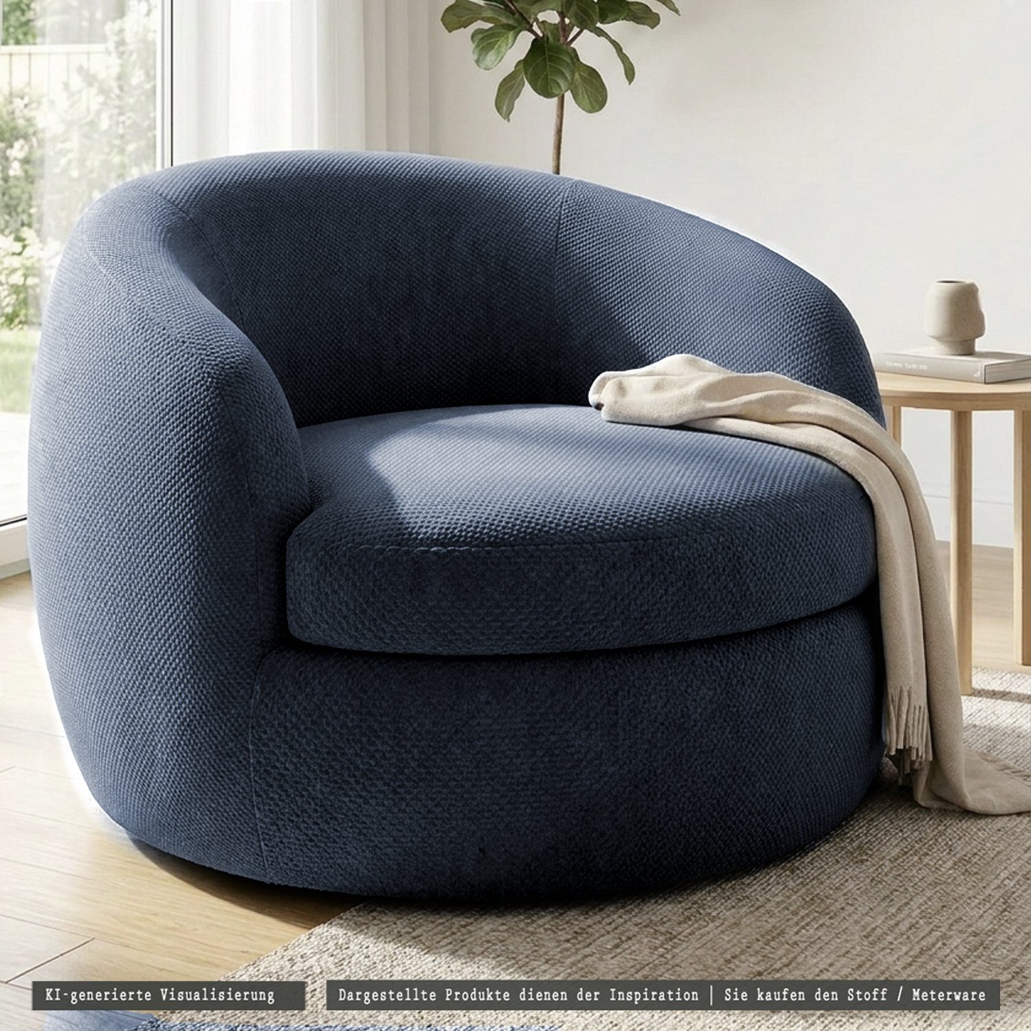 novely® Stoff MAKAO Abverkauf, Leichter Velours-Möbelstoff Feine Wabenprägung 1lfm, Strapazierfähig, Kuschelweich, Meterware, 1lfm