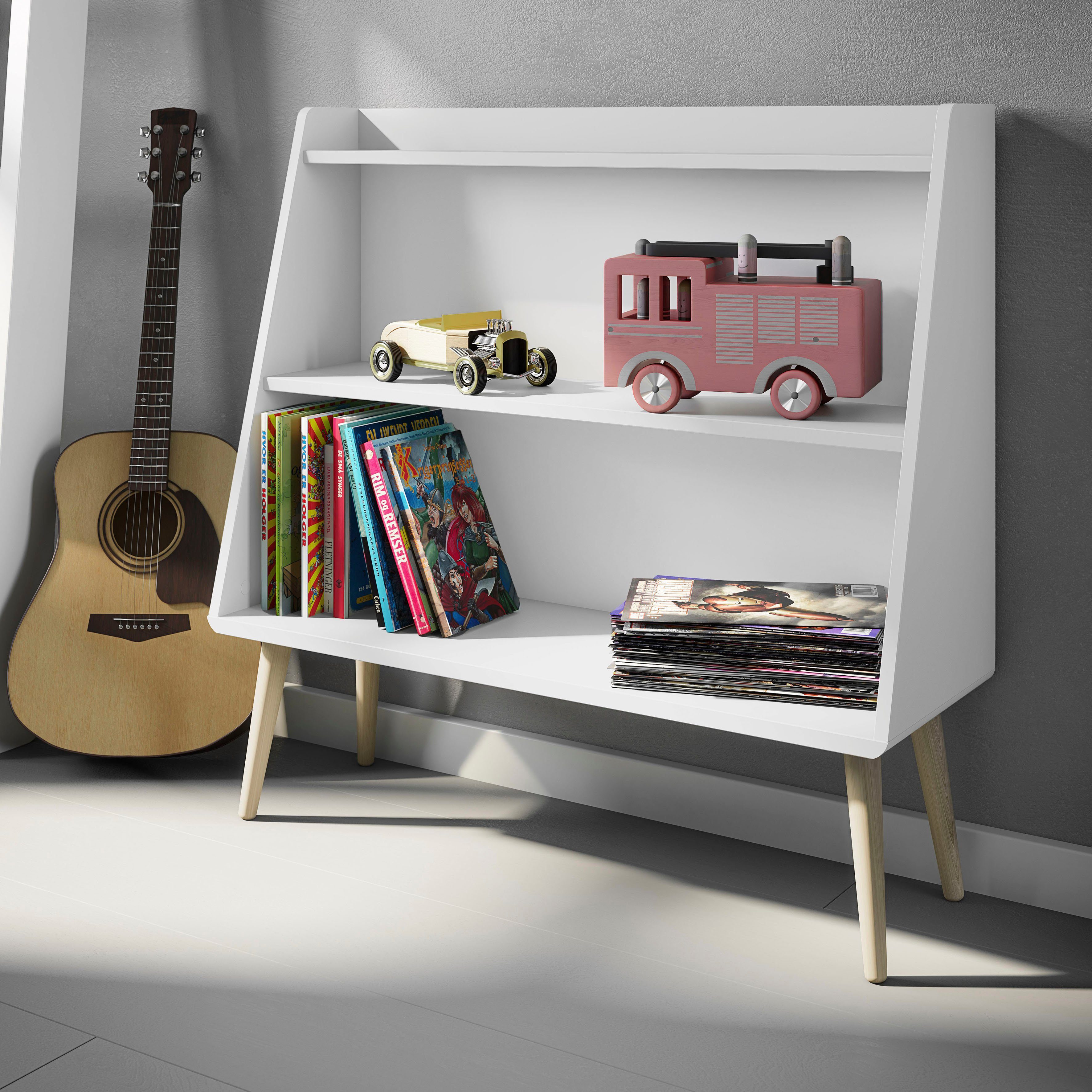 Jugendzimmer Gaia, in und Rein Kinder- Design skandinavischem andas Bücherregal weiss