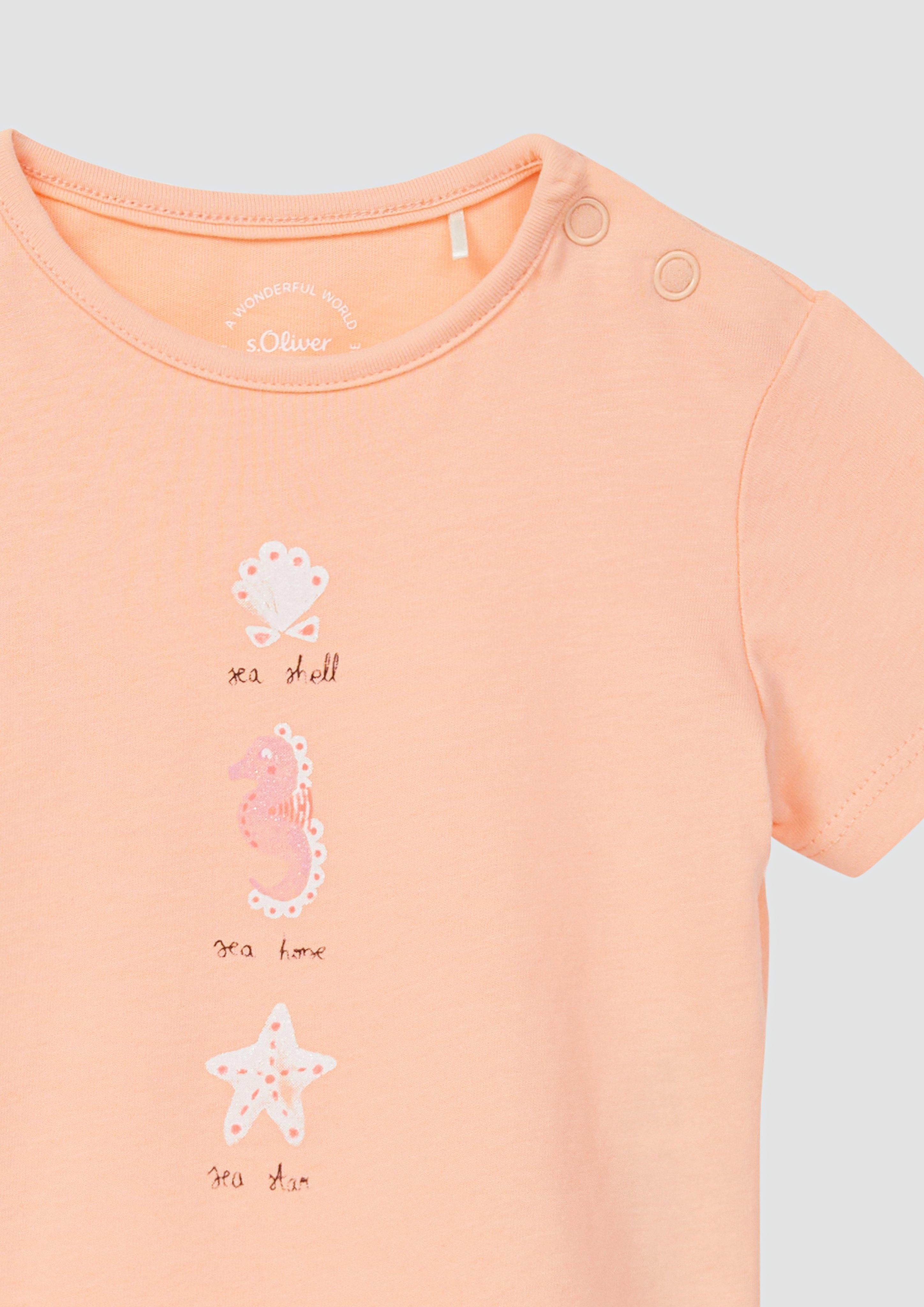 s.Oliver Kurzarmshirt T-Shirt aus Baumwolle mit günstig online kaufen