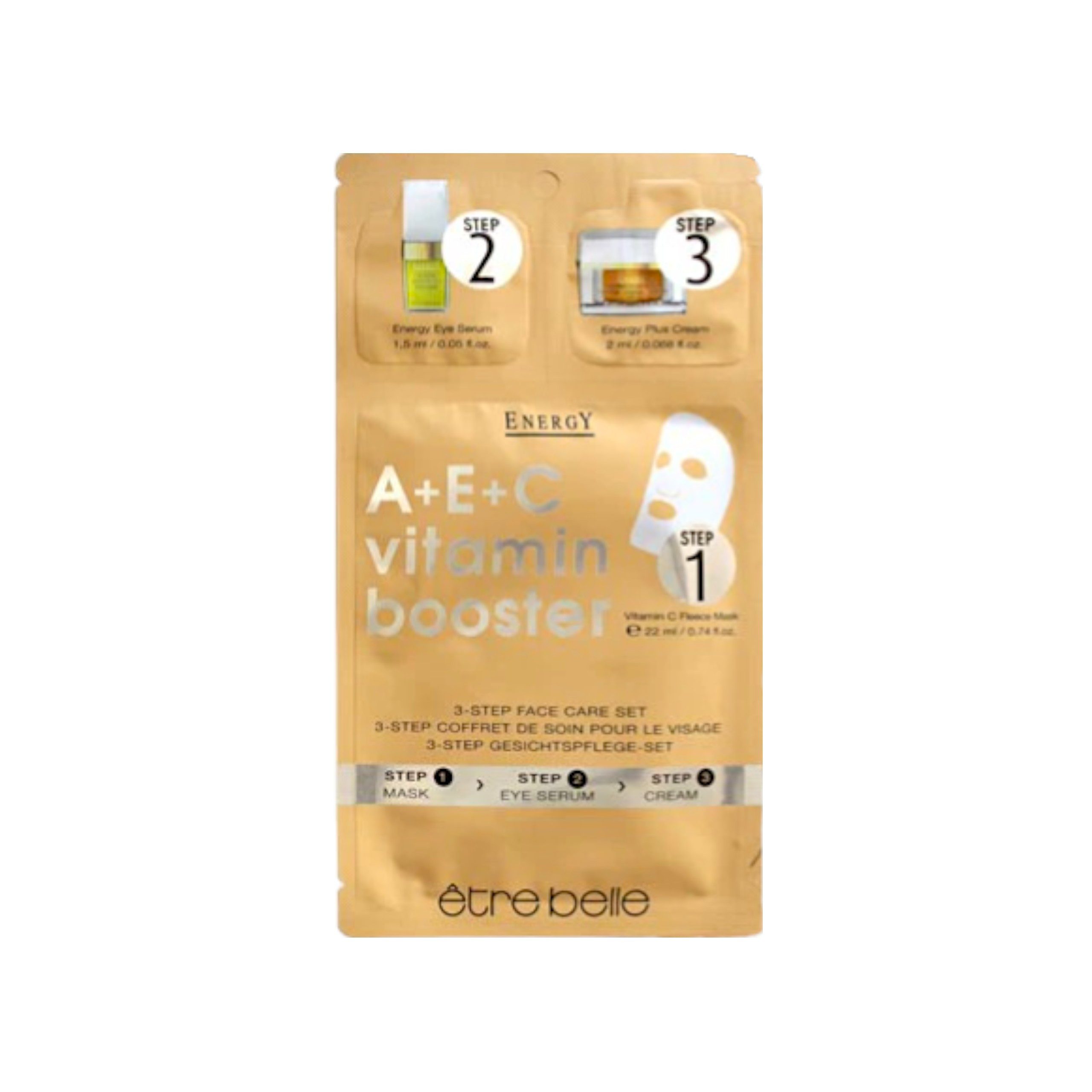 Etre Belle Feuchtigkeitspflege-Set Energy 3-Step Gesichtspflege – Vitamin-Boost für strahlende Haut
