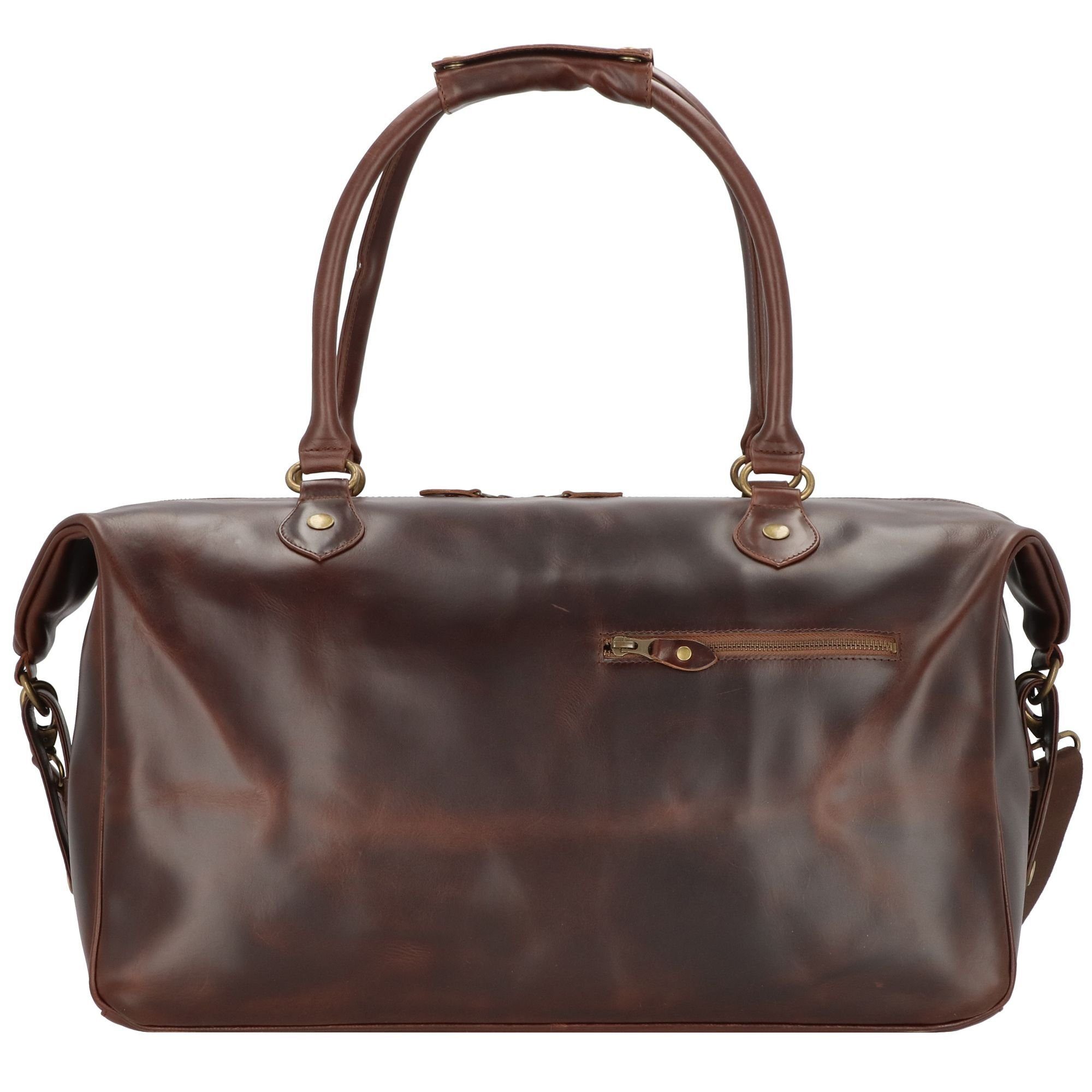 Buckle & Seam Reisetasche Linwood, Leder brown-blu