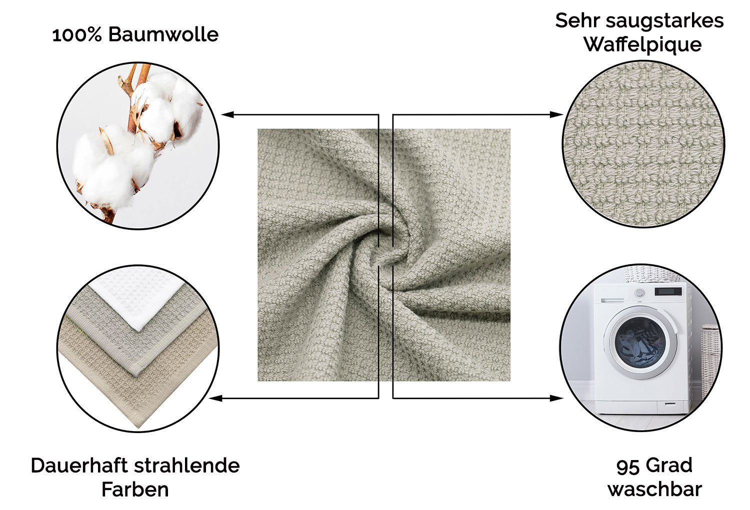 Glattvelours x cm, 100% vom Hotelwäschespezialisten, Waffelpique 50 (10-St), 30 stone ZOLLNER Baumwolle, Gästehandtücher,