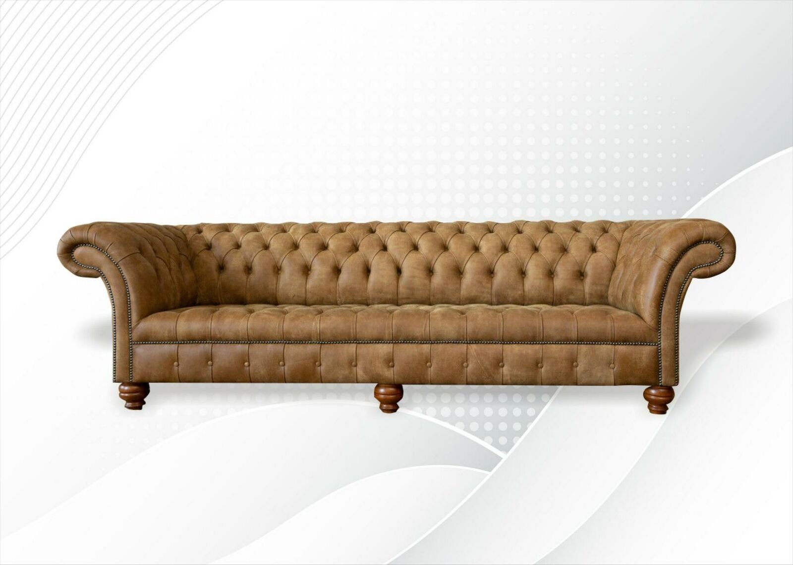 xxl Europe große in Made Chesterfield-Sofa Möbel 4-Sitzer Hellbrauner Neu, Sofa Chestefield JVmoebel