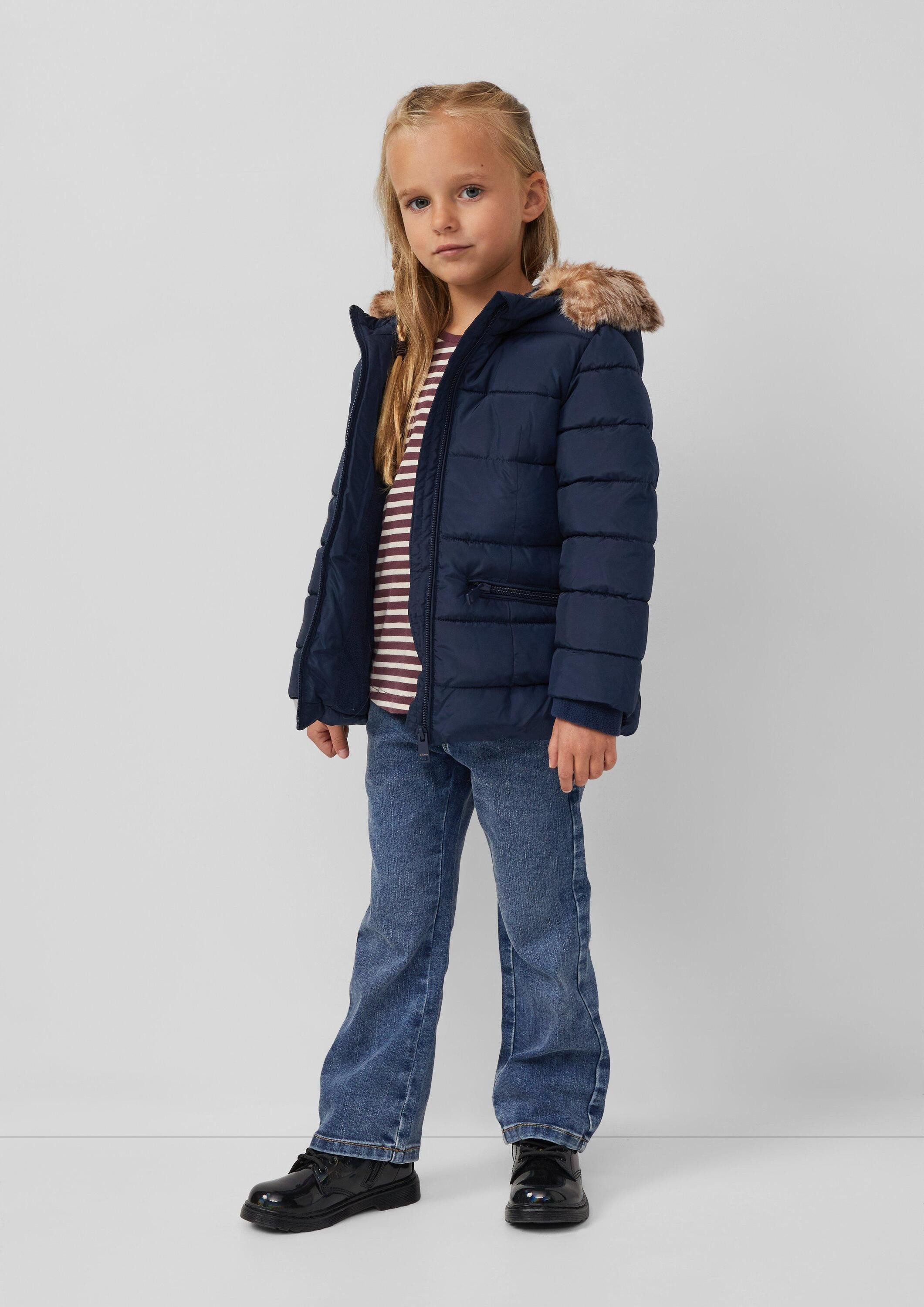 s.Oliver Winterjacke Outdoor-Jacke Steppjacke mit Kapuze und Fleece-Futter