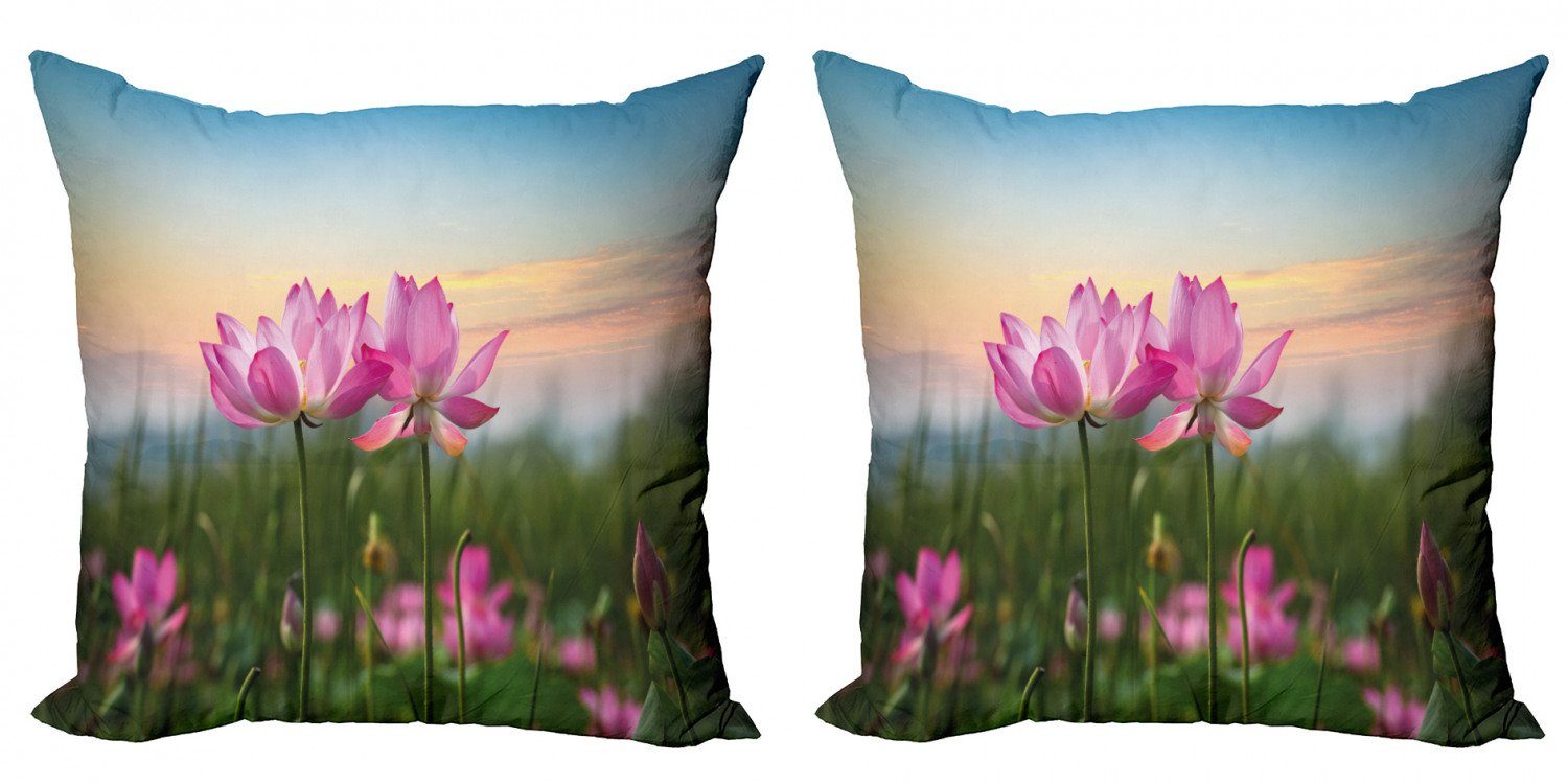 Digitaldruck, Garden Kissenbezüge Doppelseitiger Stück), Lotus Abakuhaus Blooms Accent (2 Modern