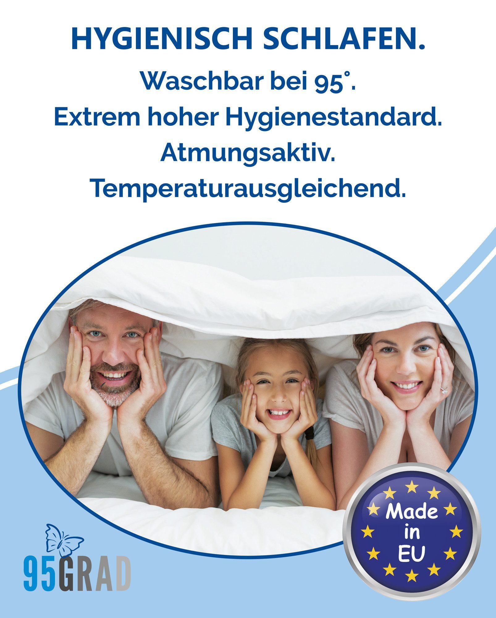 Koru Kids Kinderbettdecke 100x135 cm - waschbar bei 95Grad, Hergestellt in der EU, OEKO-TEX Standard 100