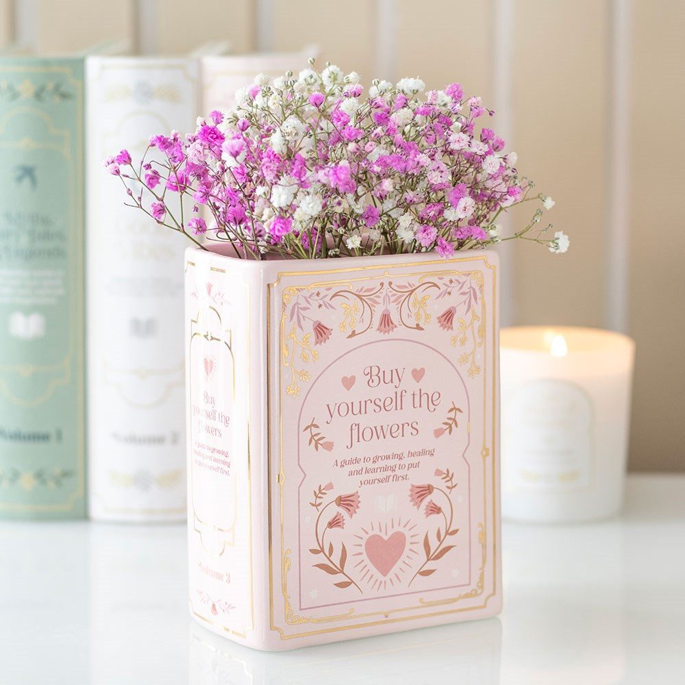 Something Different Dekovase Romantisch vintage Vase in Buchfom "The Book Club" Pink Love