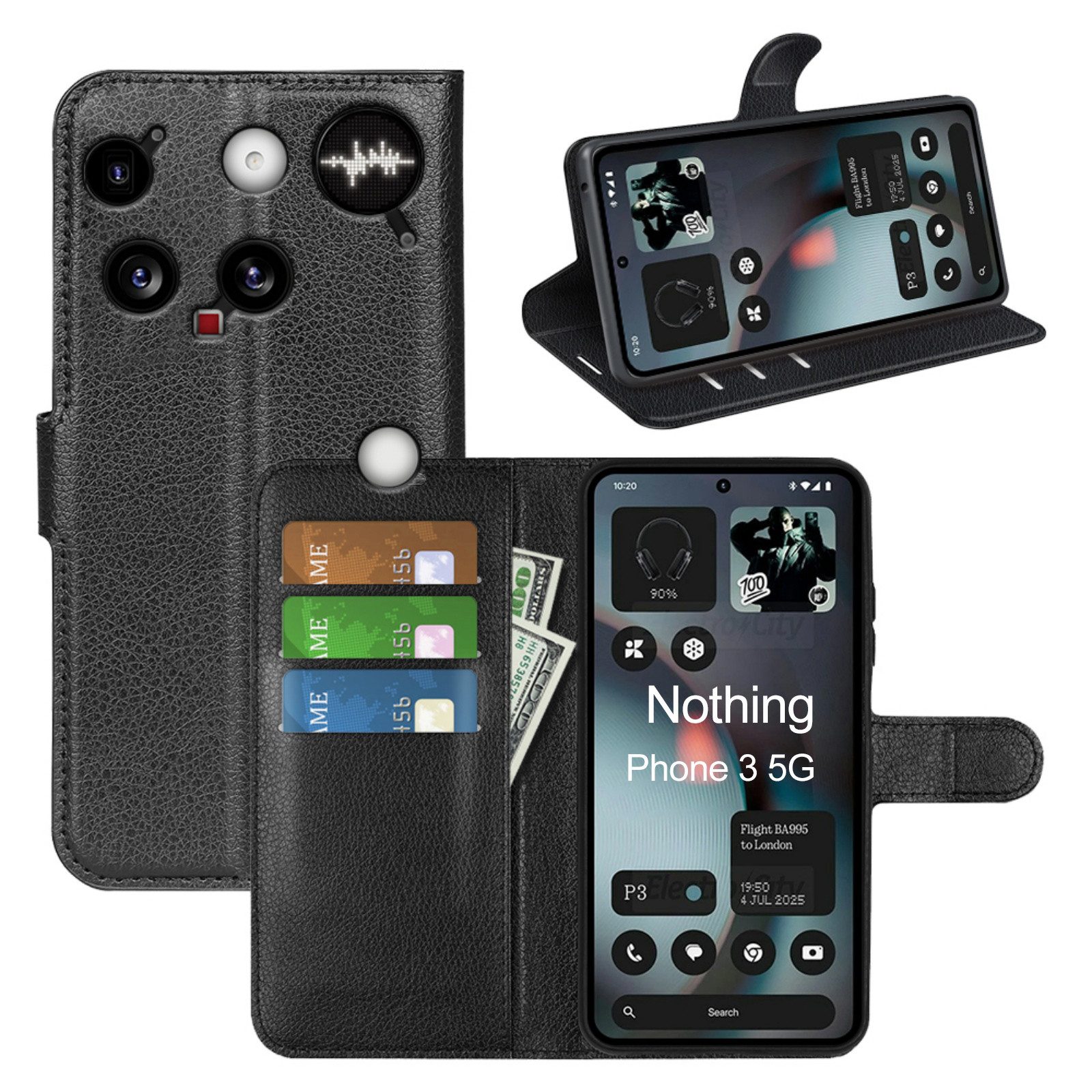 betterfon Handyhülle für Nothing Phone Klapphülle mit Kartenfächern Magnetverschluss, 3 Kartenfächer, Magnetverschluss & Standfunktion