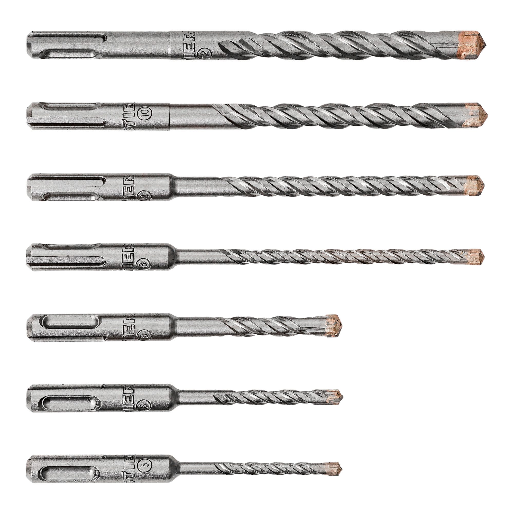 Stier Steinbohrer STIER Hammerbohrer Set Premium SDS-plus 7-teilig rechtsschneidend alle
