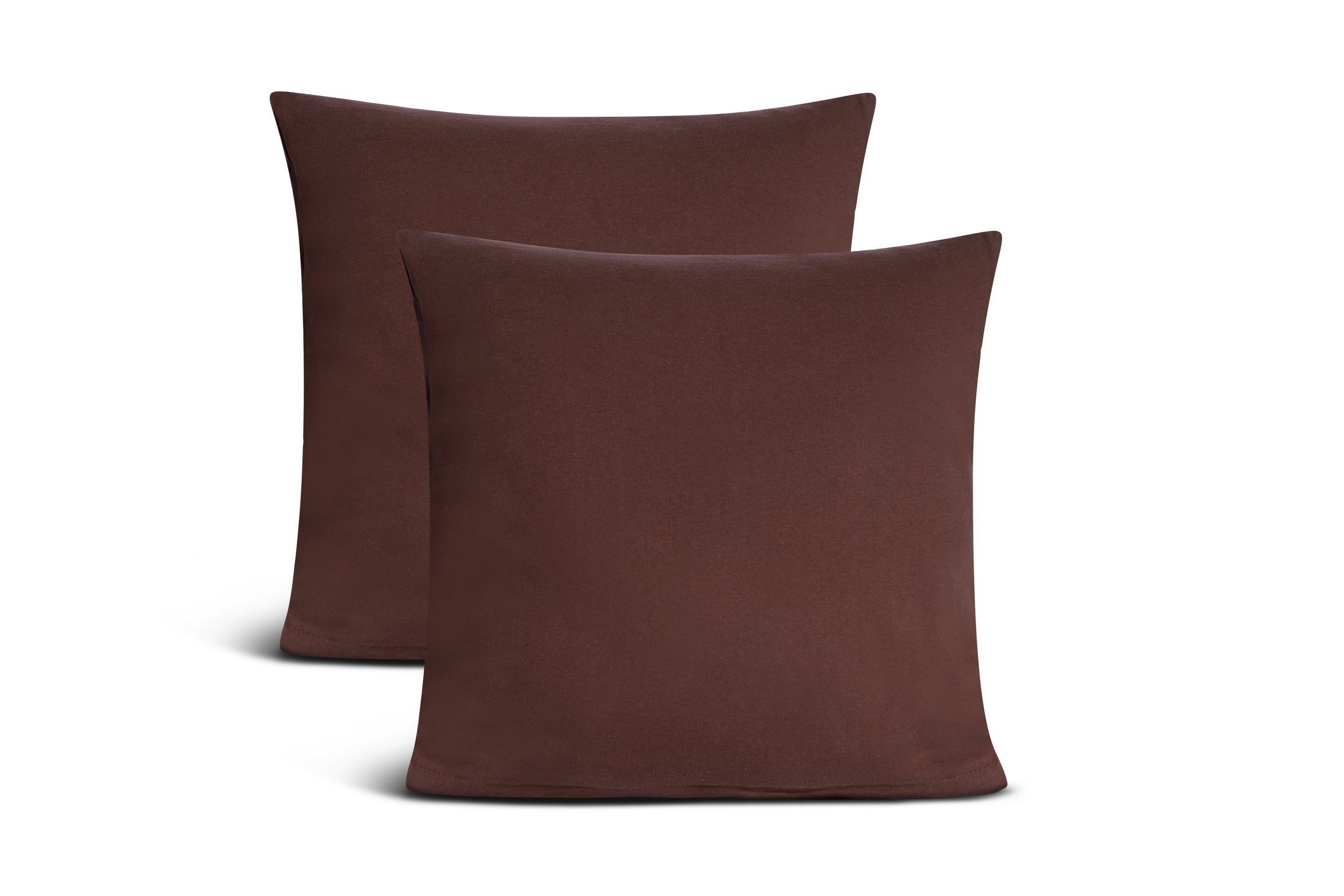 leevitex® Kissenbezüge Kissenbezug, 2er Set, feine Jersey-Qualität, 100% Baumwolle, robuster Reißverschluss