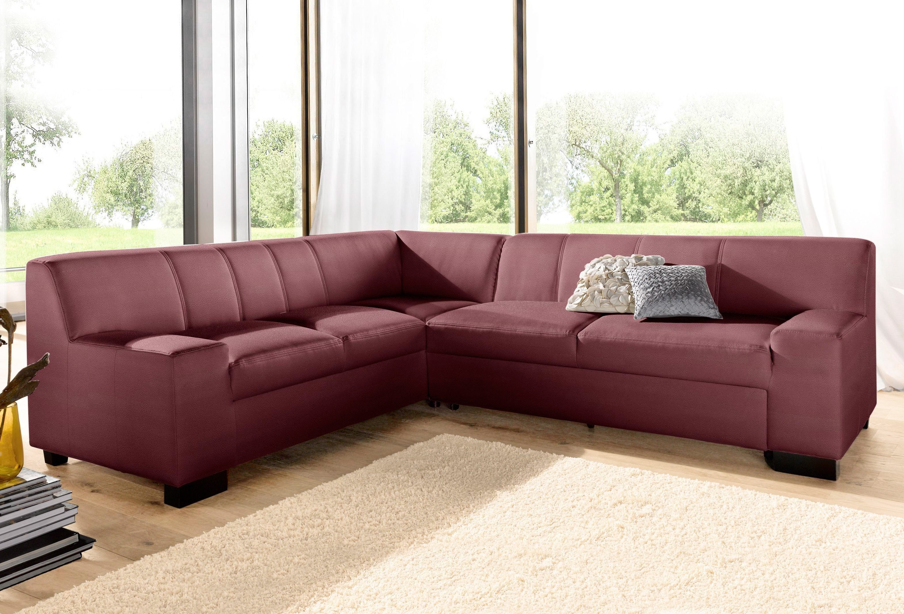 DOMO collection Ecksofa Norma Top, elegant & modern, flache Armlehnen, Breite 247cm, L-Form, wahlweise mit Bettfunktion