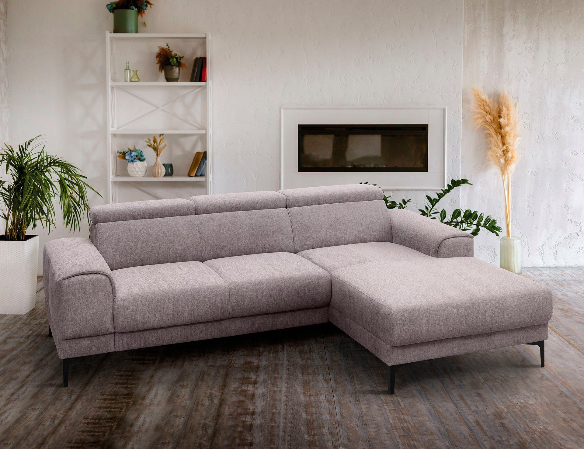 wahlweise frei sofa Ecksofa 3 stellbar im exxpo fashion Raum Kopfstützen, - Sitztiefenverstellung, Ophelia,