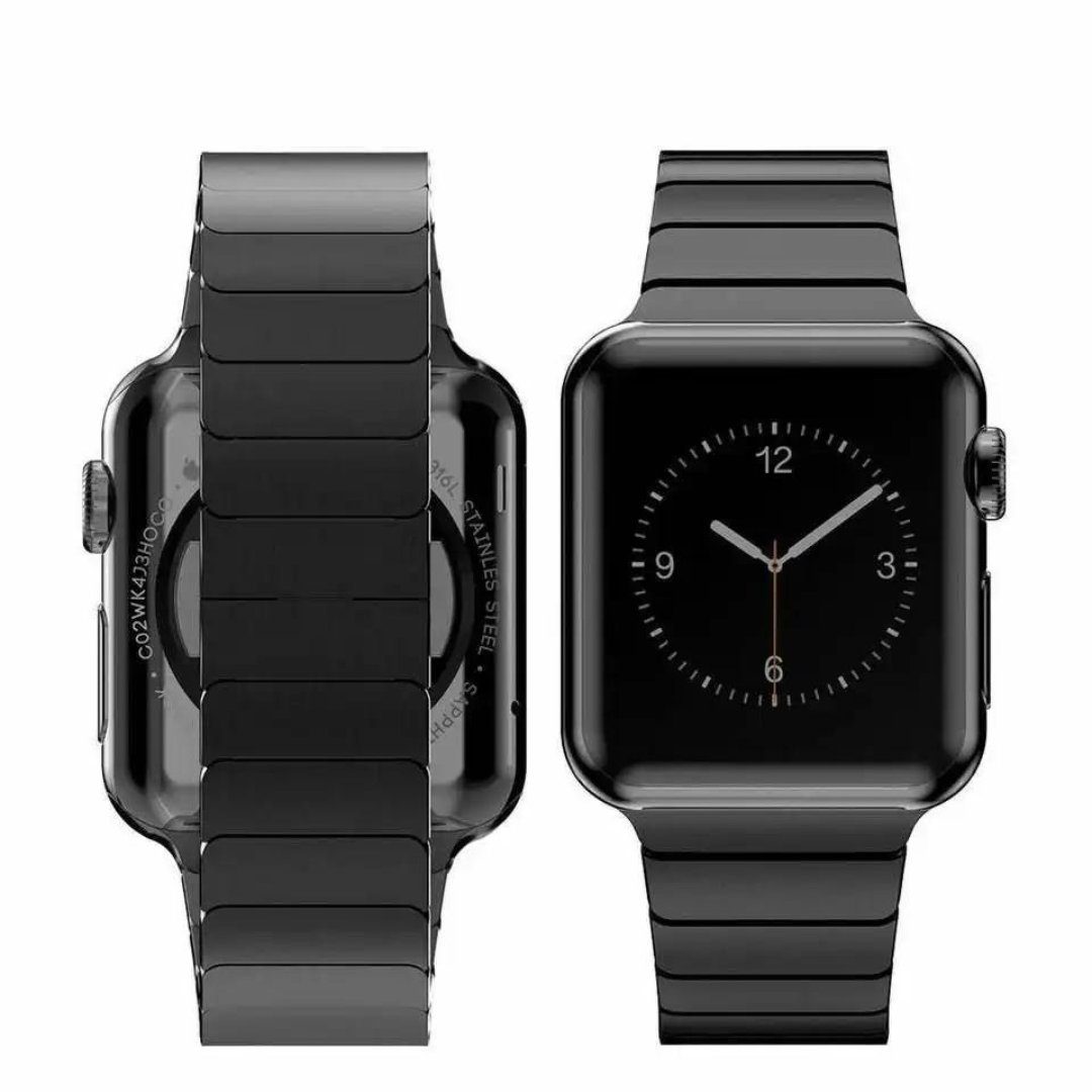 Watch Look, SE Apple SmartUP Armband Edelstahl, rostfreier Edelstahl Faltschließe, Schwarz Series Uhrenarmband Business für 1/2/3/4/5/6/7/8