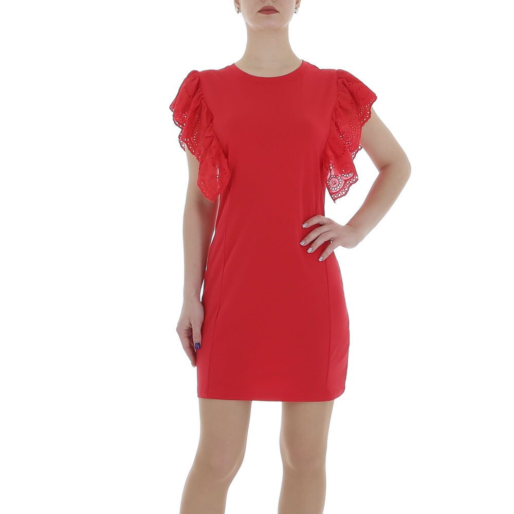 Ital-Design Sommerkleid Damen Freizeit (86164403) Stretch Minikleid in Rot