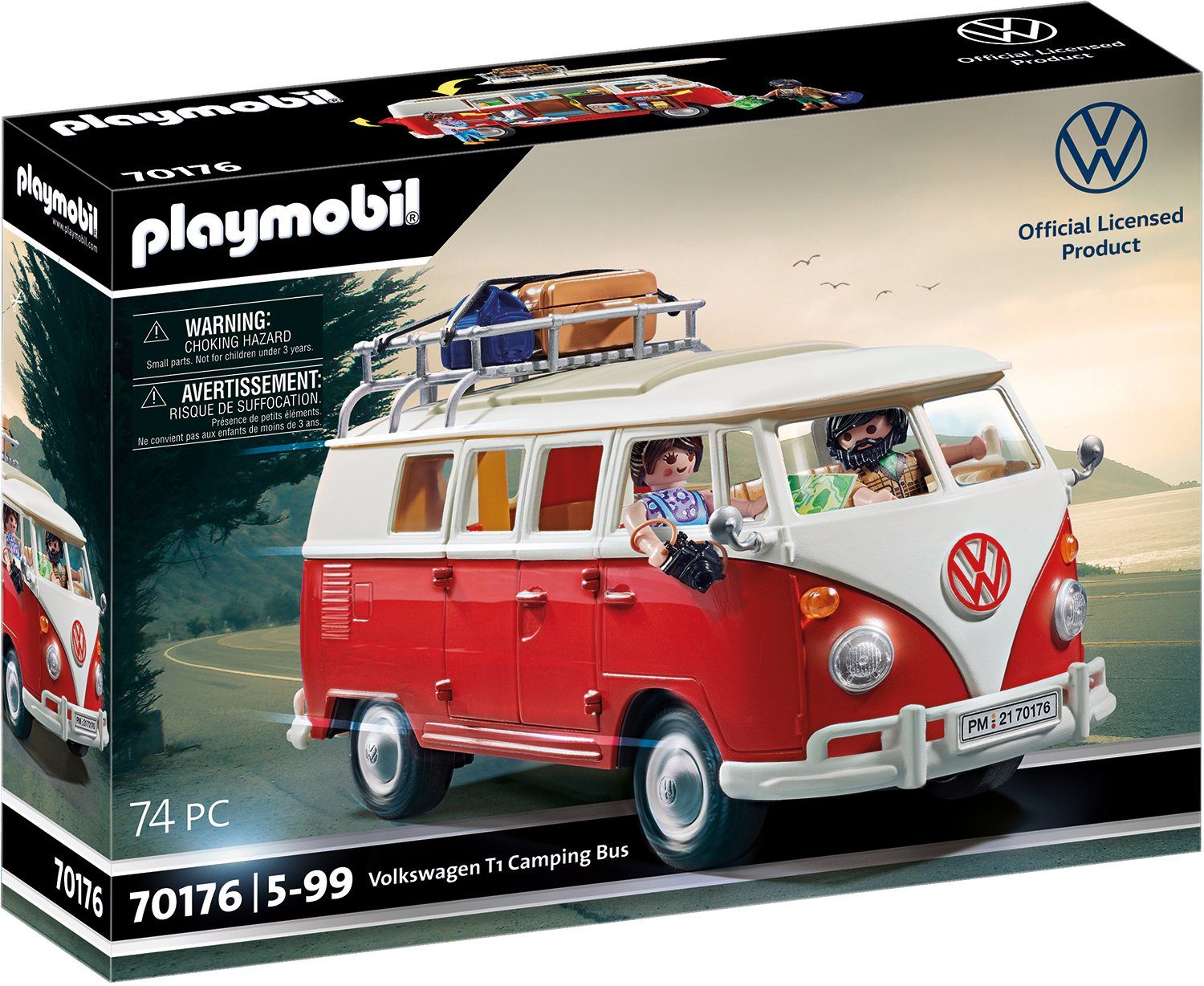 Playmobil® Konstruktions-Spielset Volkswagen T1 Camping Bus (70176) VW Lizenz, (74 St)