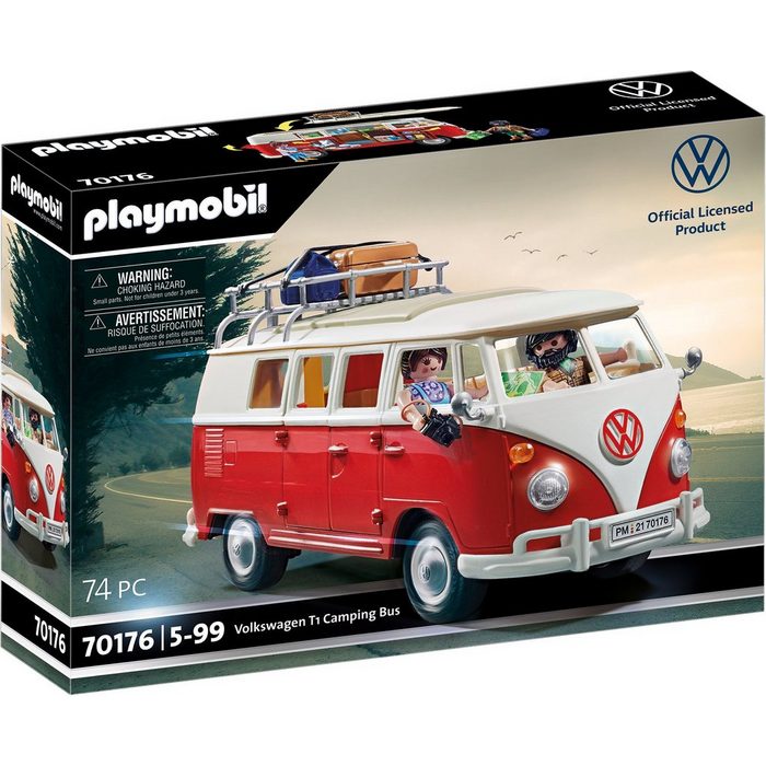 Playmobil® Konstruktions-Spielset Volkswagen T1 Camping Bus (70176) VW Lizenz (74 St)