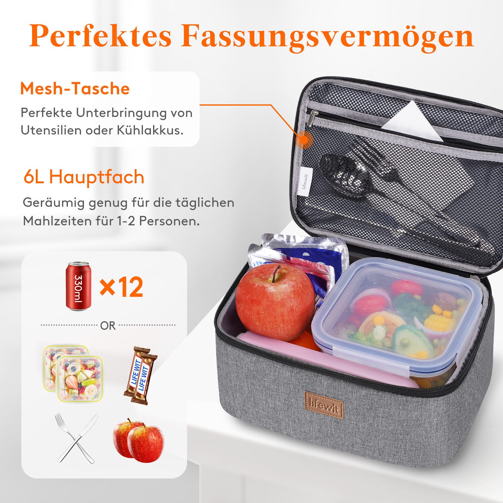 Lifewit Picknicktasche Unisex Faltbare Lunchbox Lunchtasche günstig online kaufen