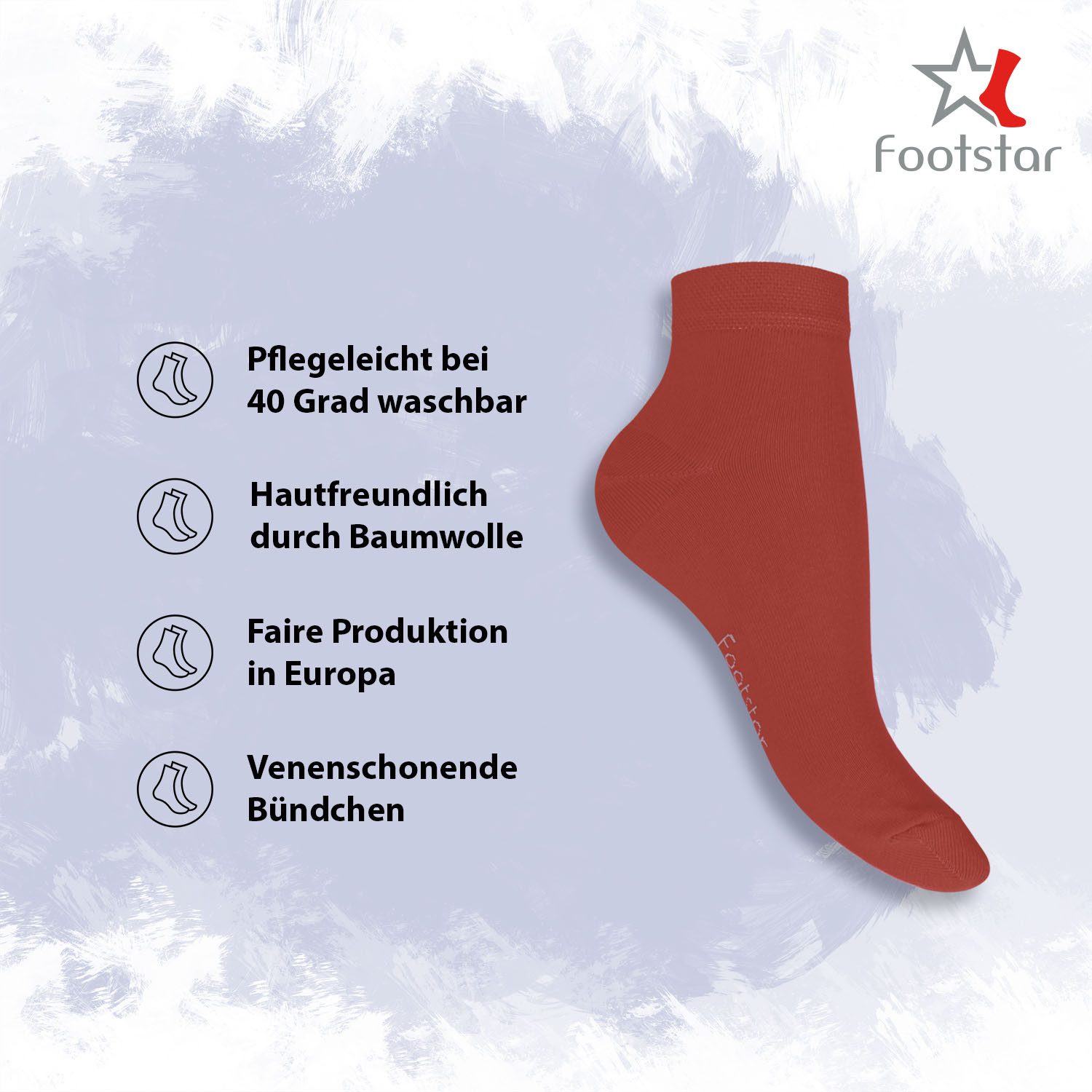Footstar Kurzsocken EVERYDAY! 10 Paar Quarter Socken Kurzsocken Kurze Baumwoll Socken