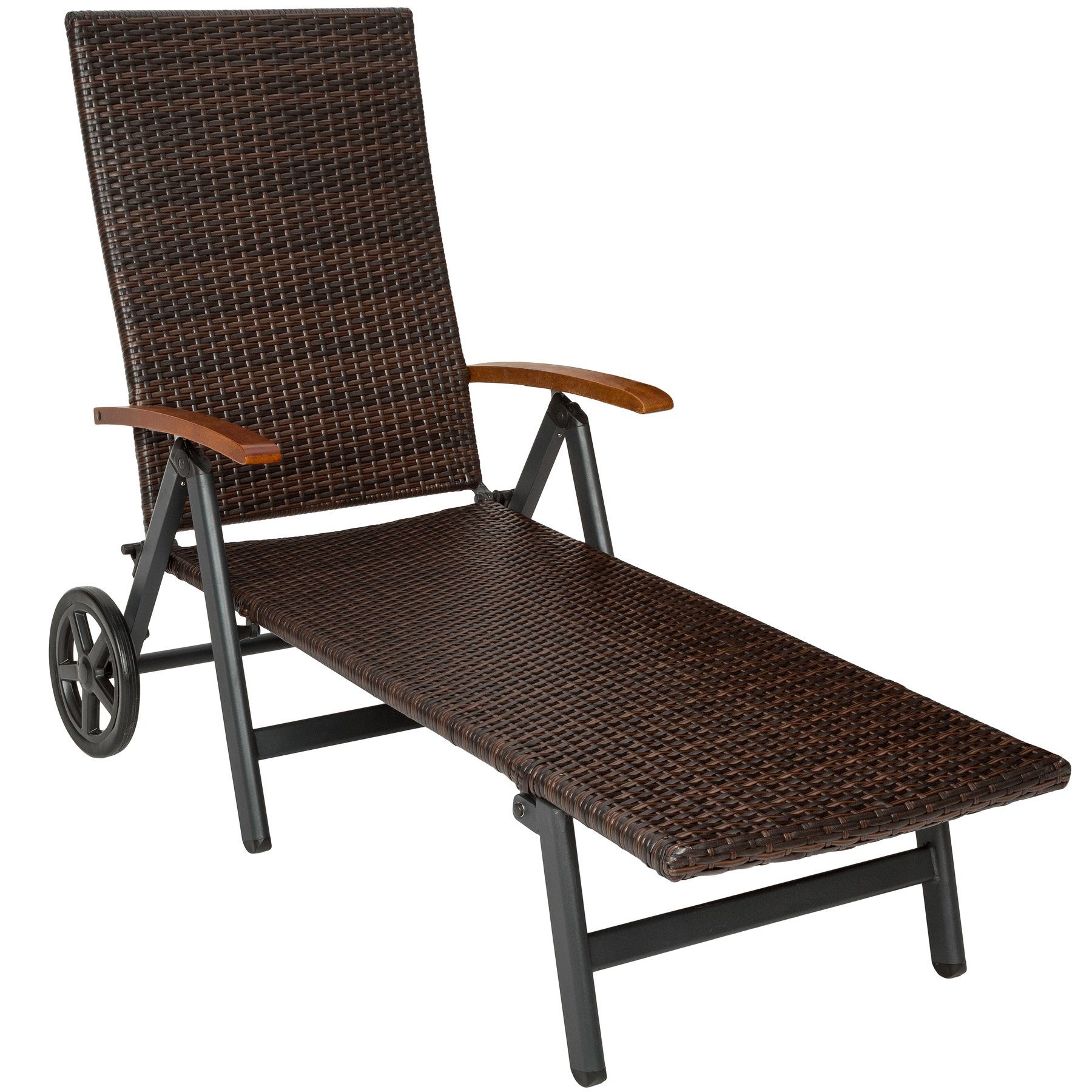 tectake Gartenliege »Rollliege Rattan Auckland klappbar mit«, 1 St