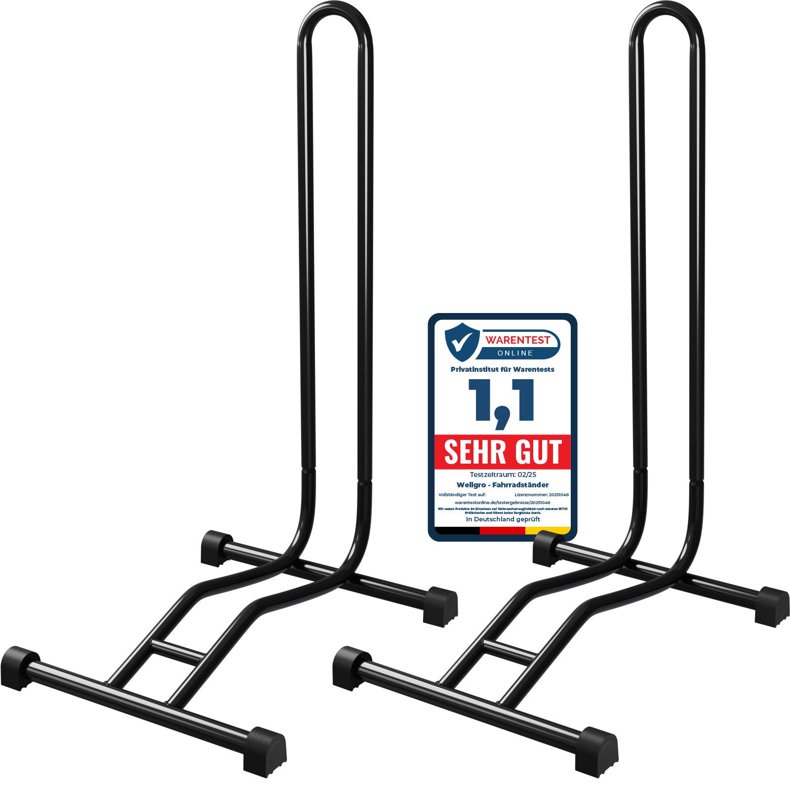 Wellgro Fahrradhalter 2 x Fahrradständer - Fahrradhalter - Stahl - sicherer Stand