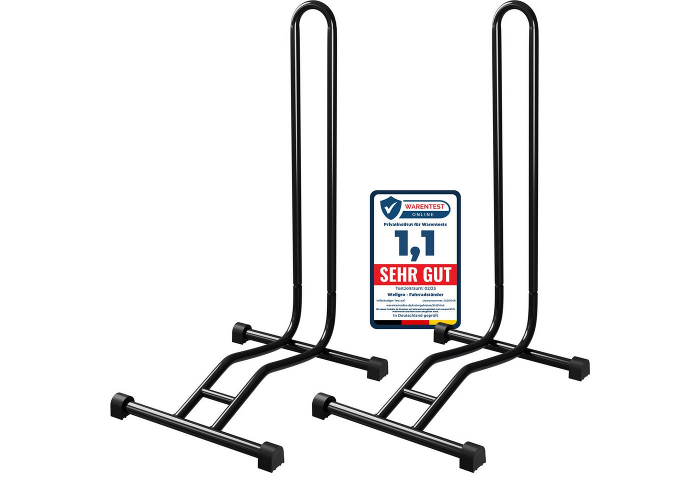 Wellgro Fahrradhalter 2 x Fahrradständer - Fahrradhalter - Stahl - sicherer Stand